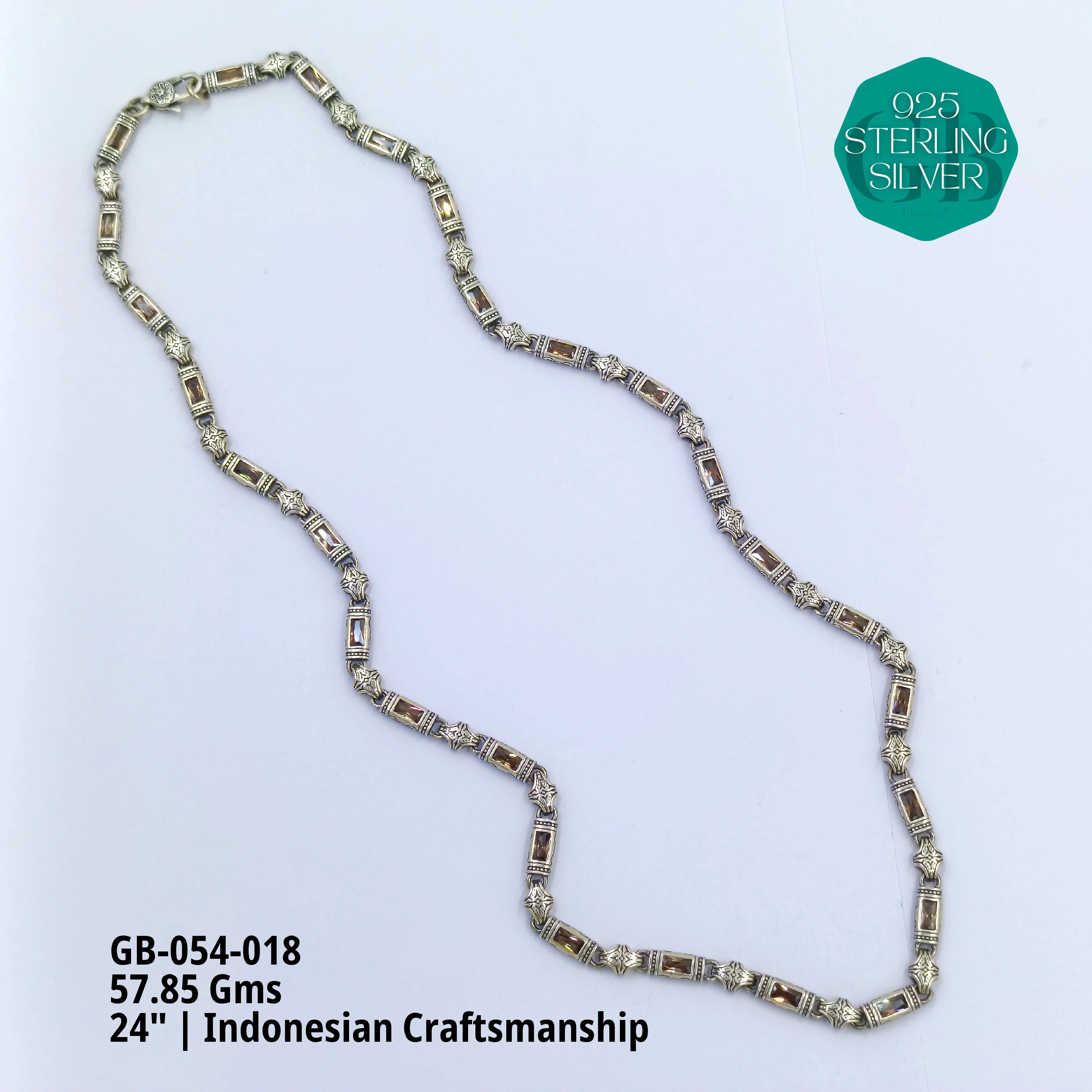 INDO CHAIN - Premium 925 Silver Jewellery - SKU: GB-054-018 - Hyderabad Silver Importers