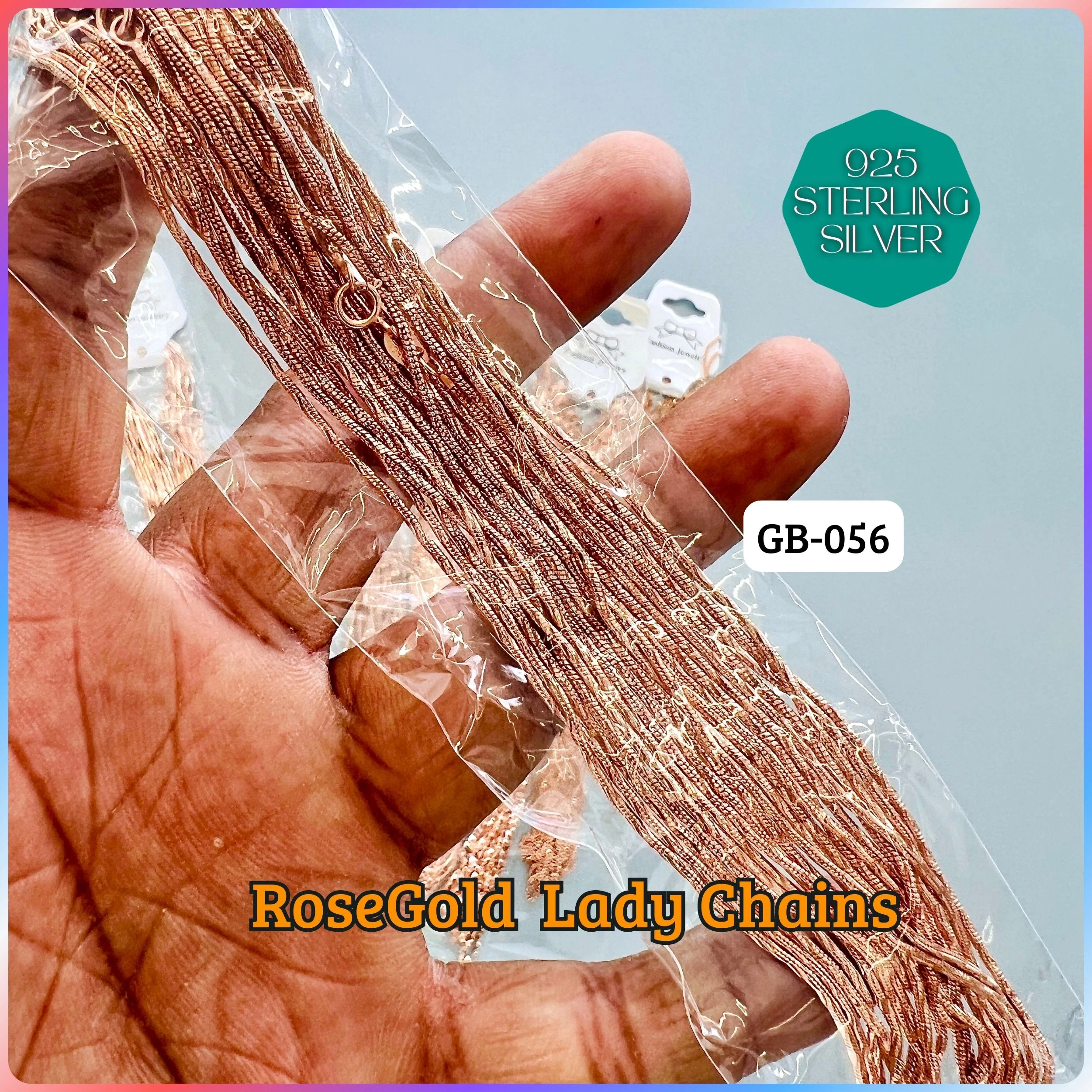 RoseGold Lady Chain - Premium 925 Silver Jewellery - SKU: GB-056-006 - Hyderabad Silver Importers