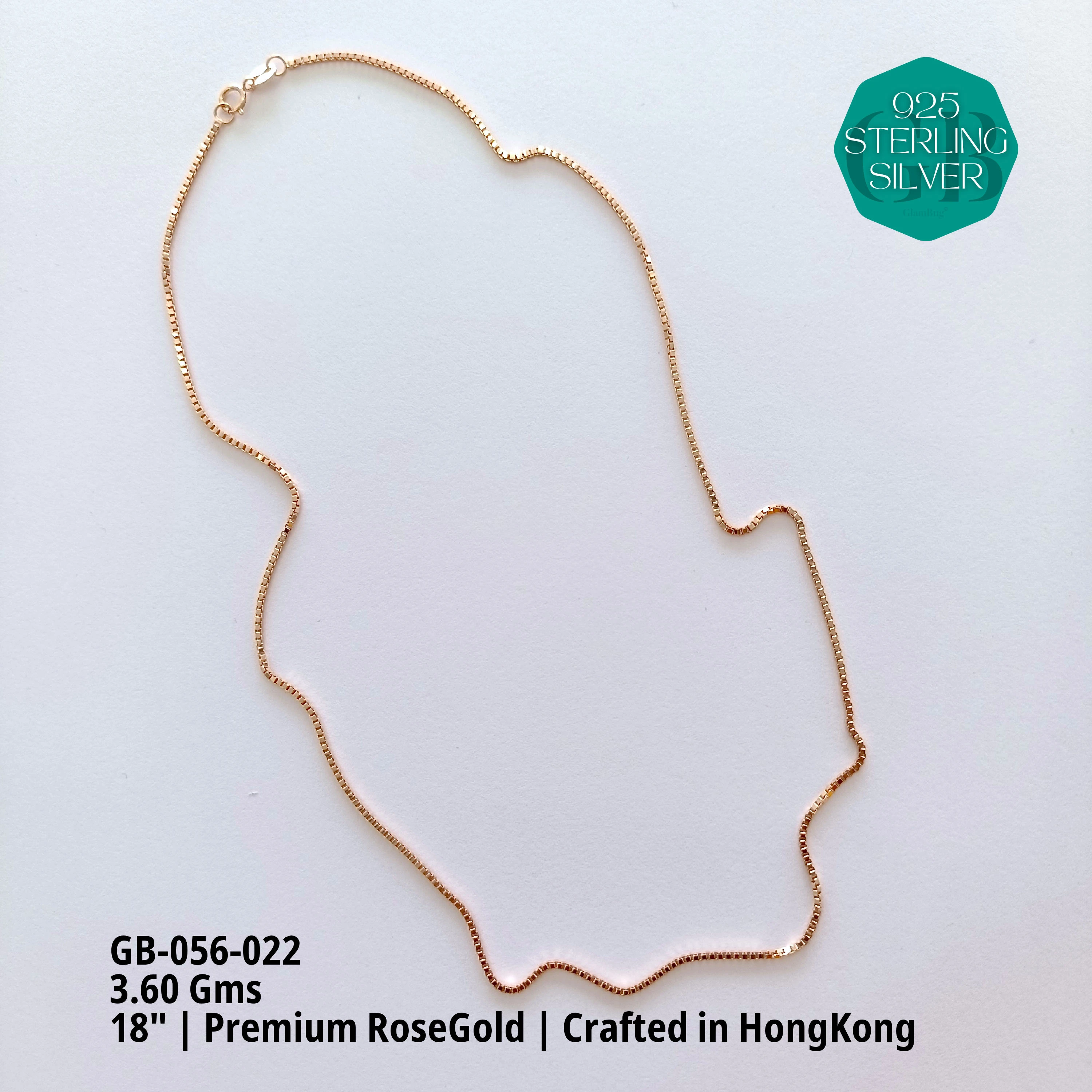 RoseGold Lady Chain - Premium 925 Silver Jewellery - SKU: GB-056-022 - Hyderabad Silver Importers