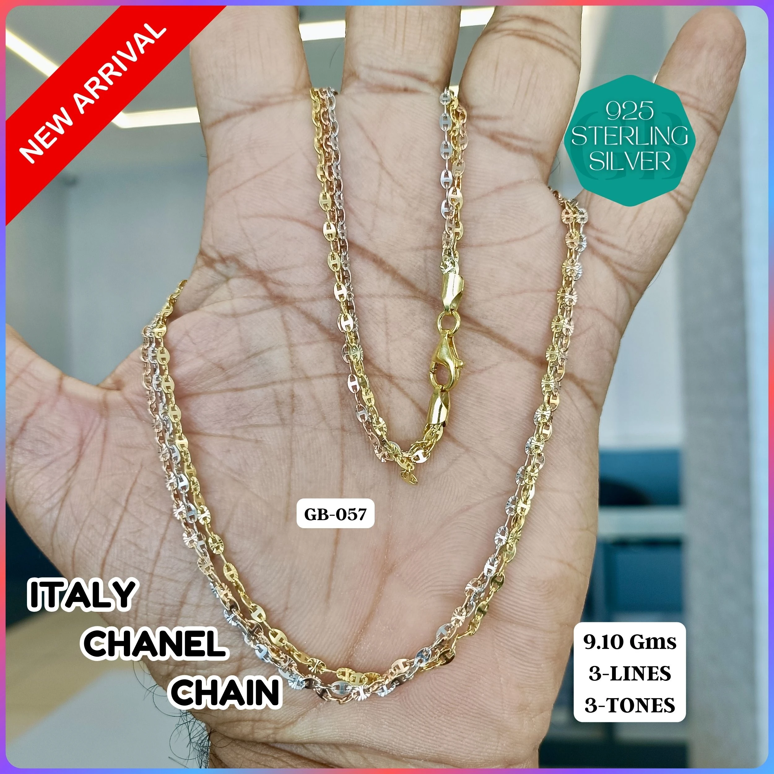 ITALY CHANEL CHAINS - Premium 925 Silver Jewellery - SKU: GB-057-002 - Hyderabad Silver Importers