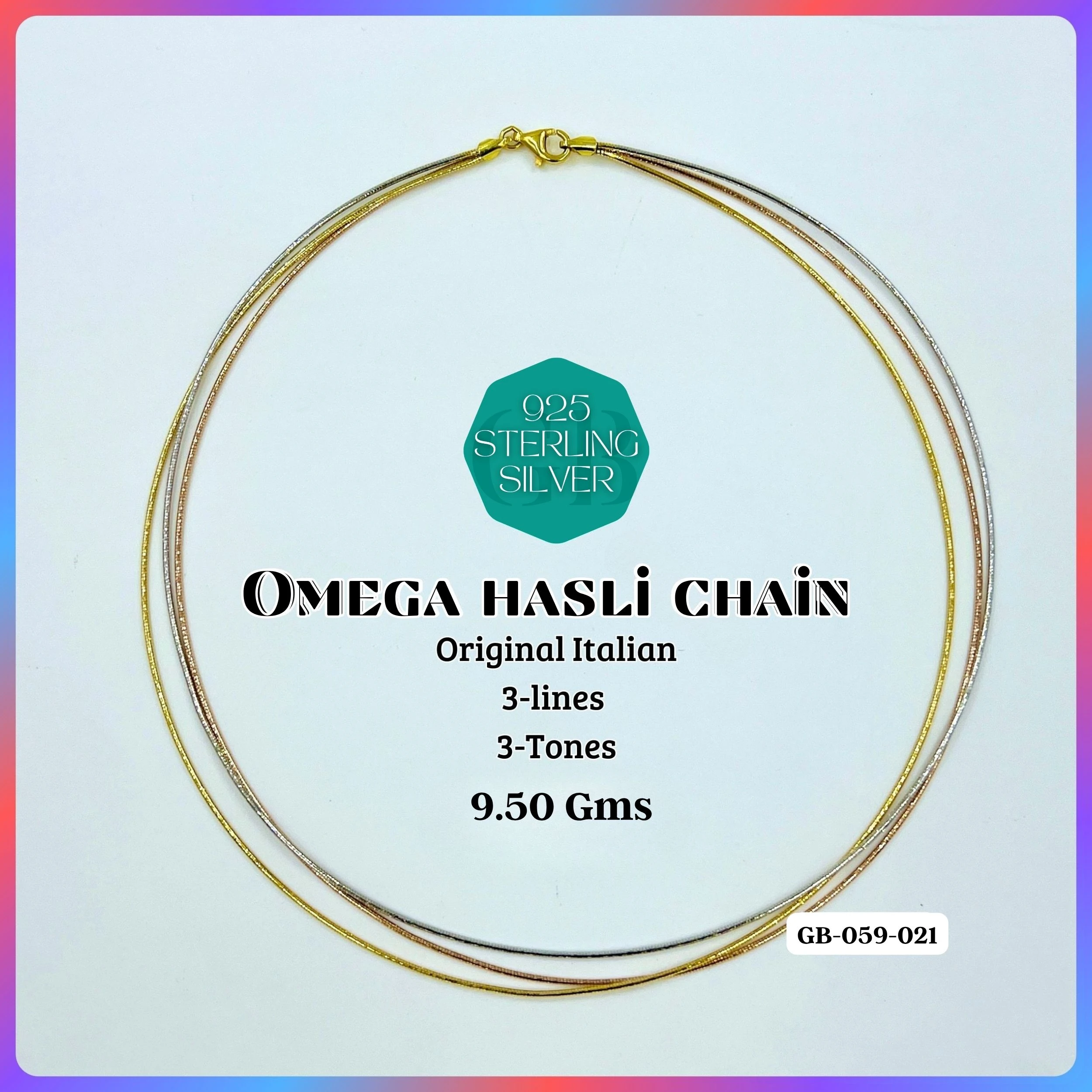 ITALY OMEGA CHAIN - Premium 925 Silver Jewellery - SKU: GB-059-021 - Hyderabad Silver Importers
