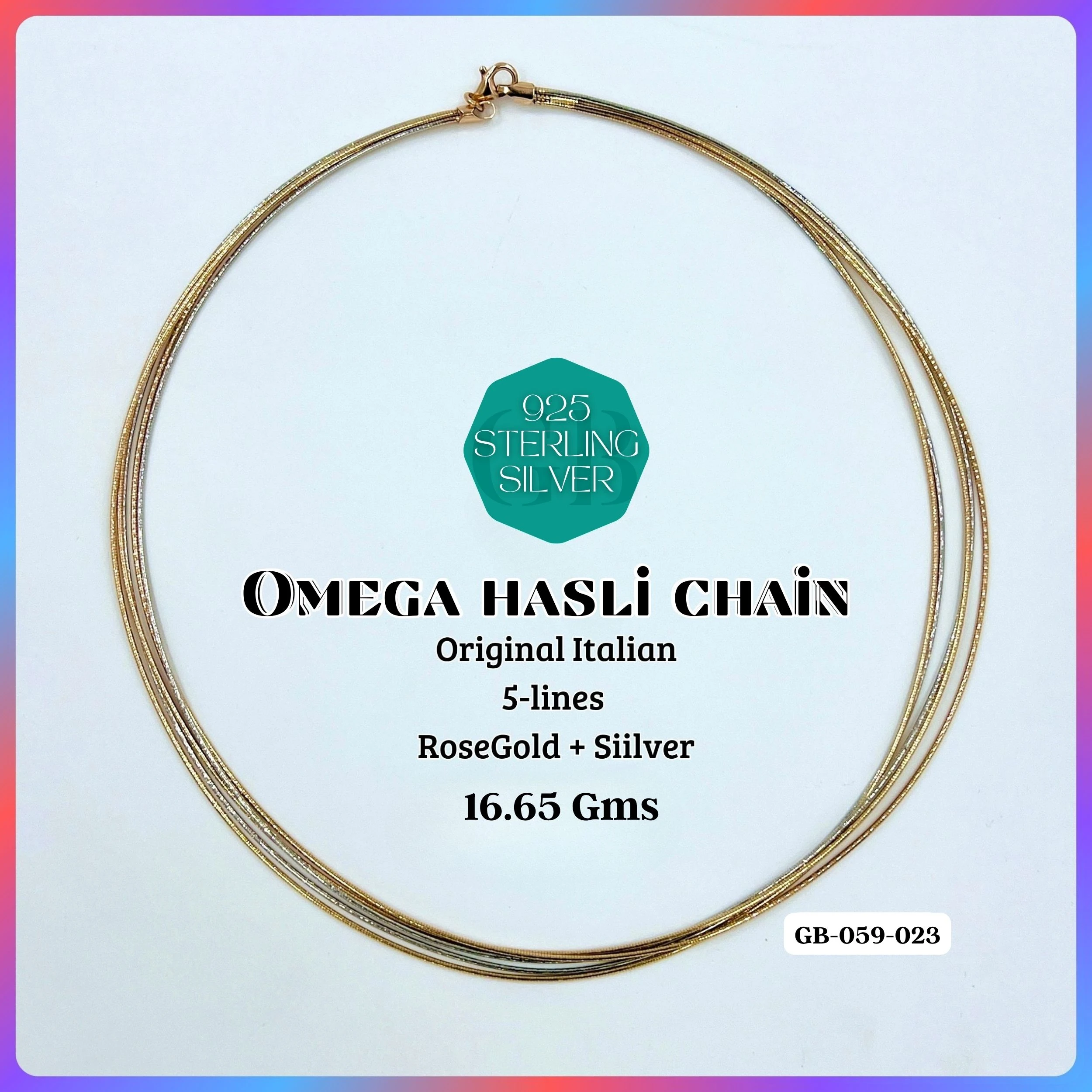 ITALY OMEGA CHAIN - Premium 925 Silver Jewellery - SKU: GB-059-023 - Hyderabad Silver Importers