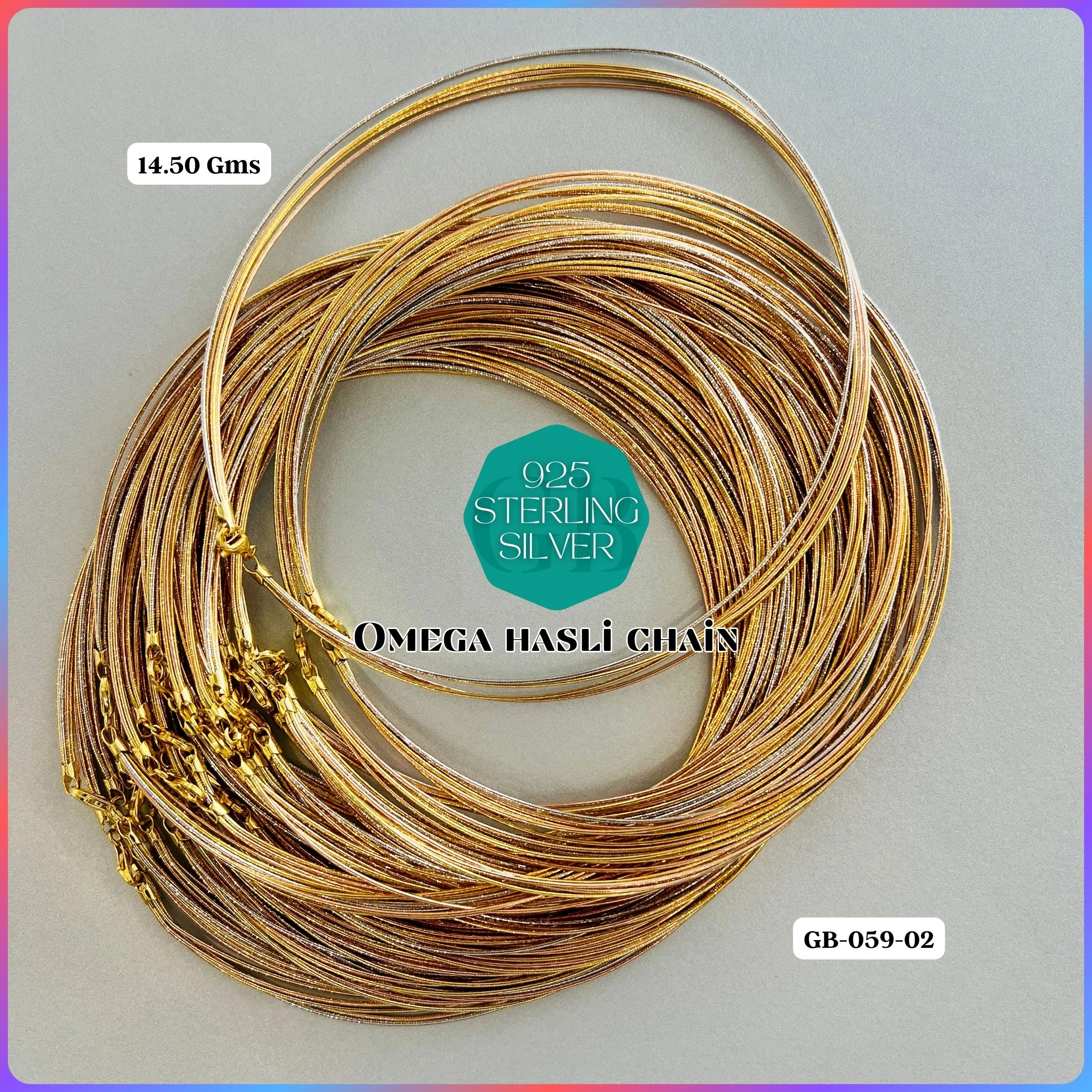 ITALY OMEGA CHAIN - Premium 925 Silver Jewellery - SKU: GB-059-035 - Hyderabad Silver Importers