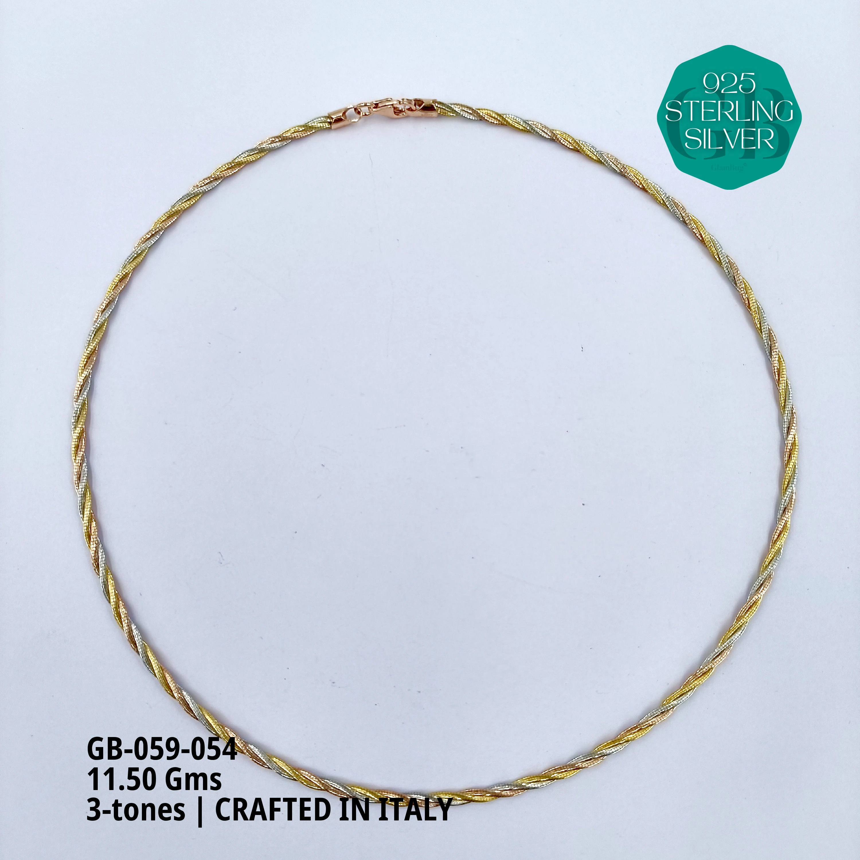 ITALY OMEGA CHAIN - Premium 925 Silver Jewellery - SKU: GB-059-054 - Hyderabad Silver Importers