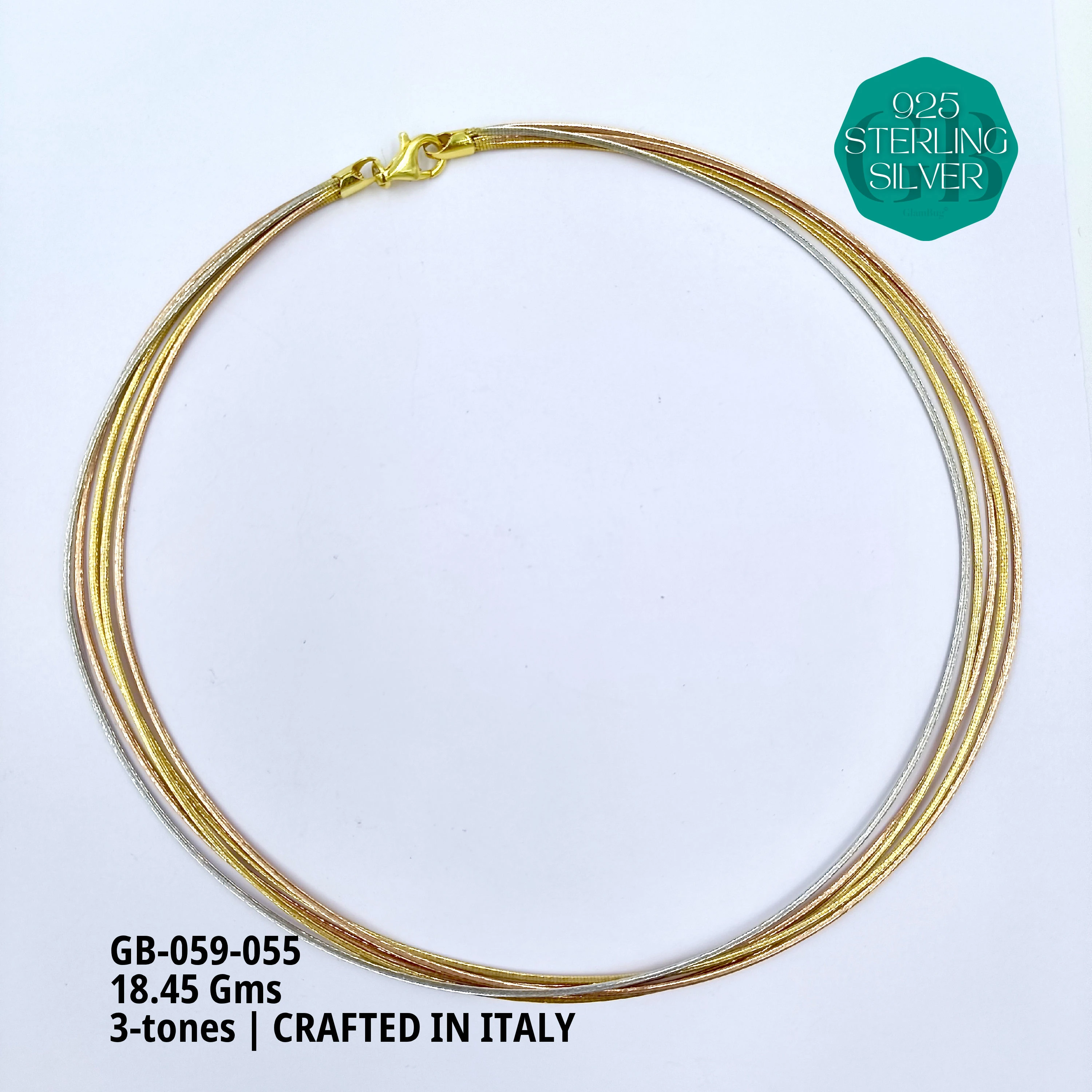 ITALY OMEGA CHAIN - Premium 925 Silver Jewellery - SKU: GB-059-055 - Hyderabad Silver Importers