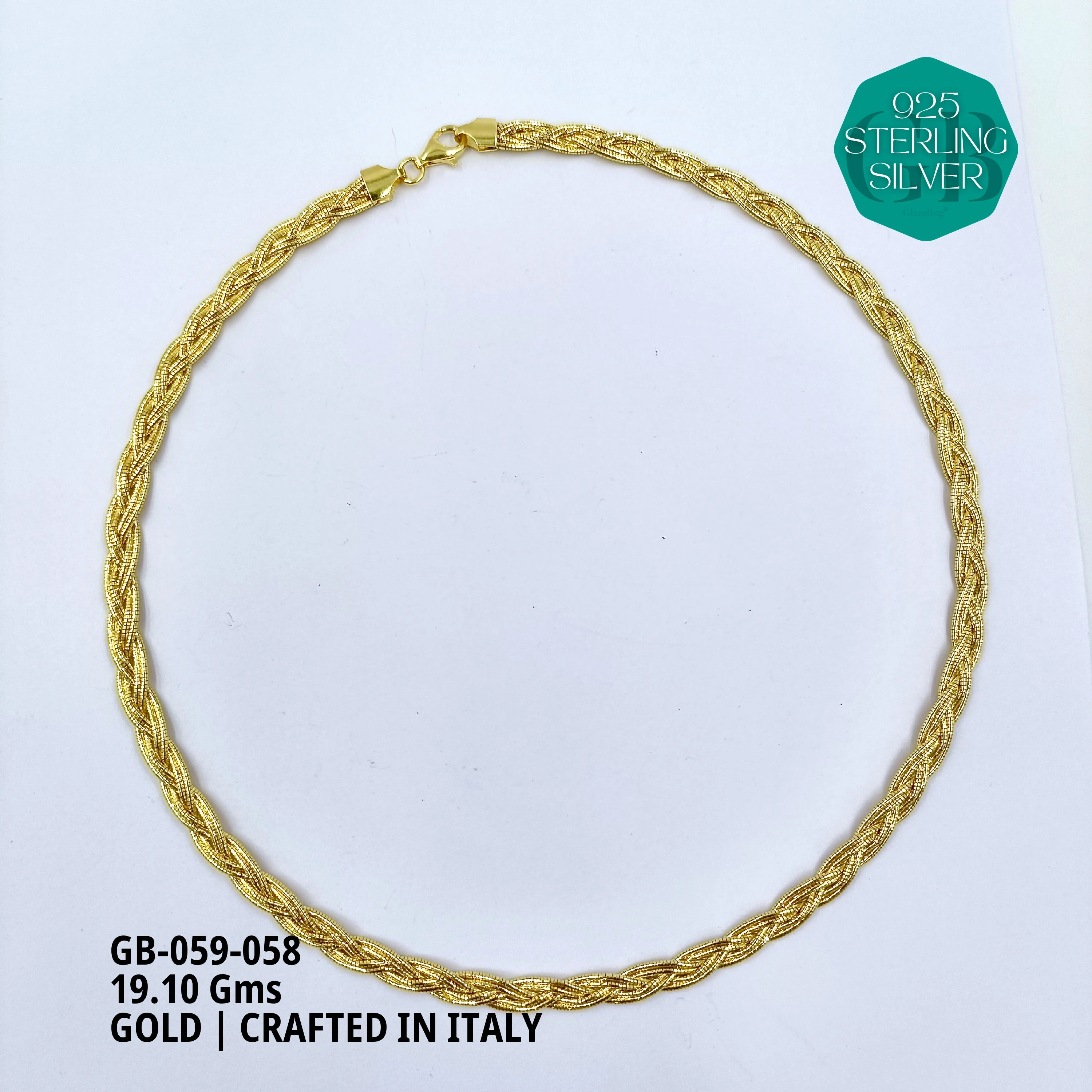 ITALY OMEGA CHAIN - Premium 925 Silver Jewellery - SKU: GB-059-058 - Hyderabad Silver Importers