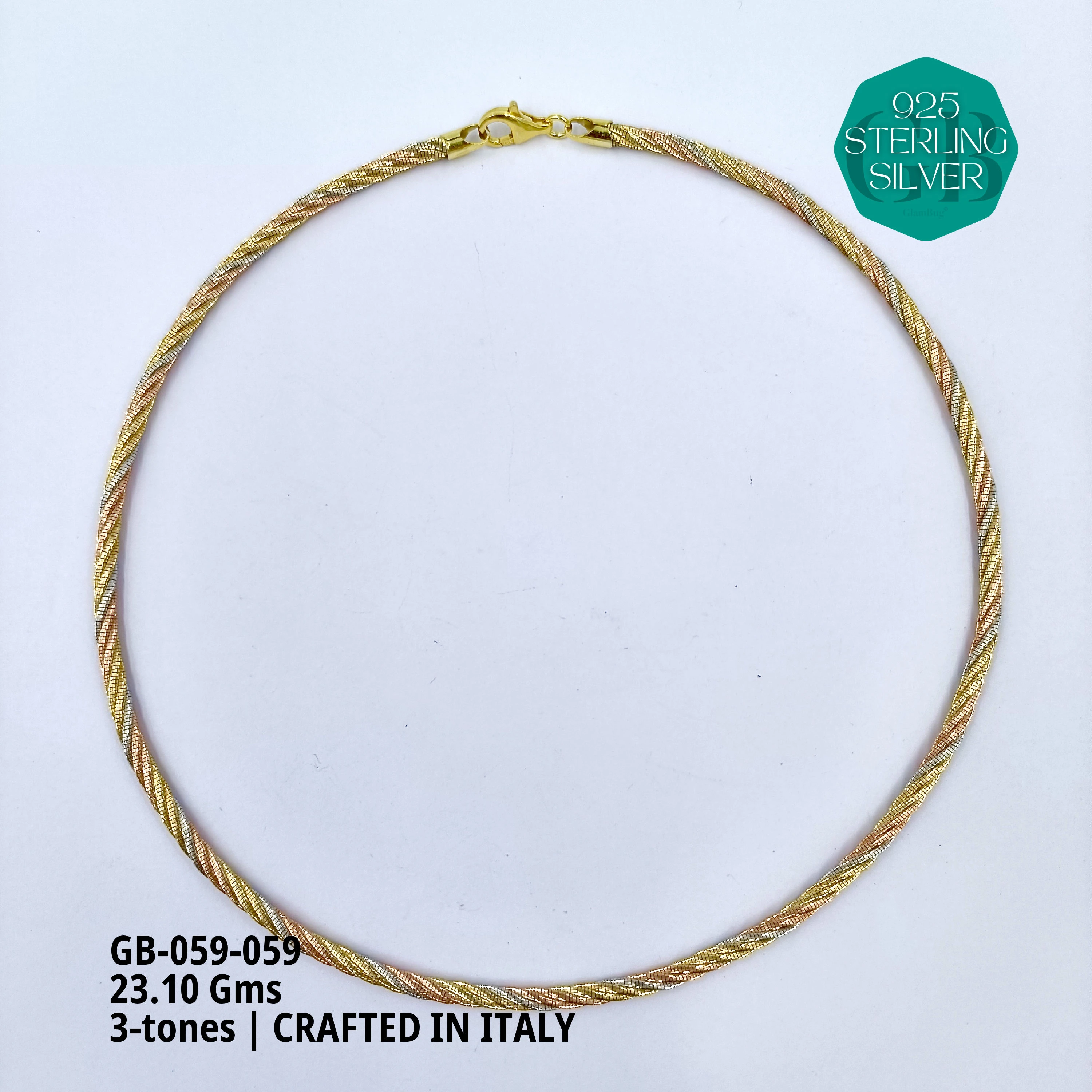 ITALY OMEGA CHAIN - Premium 925 Silver Jewellery - SKU: GB-059-059 - Hyderabad Silver Importers