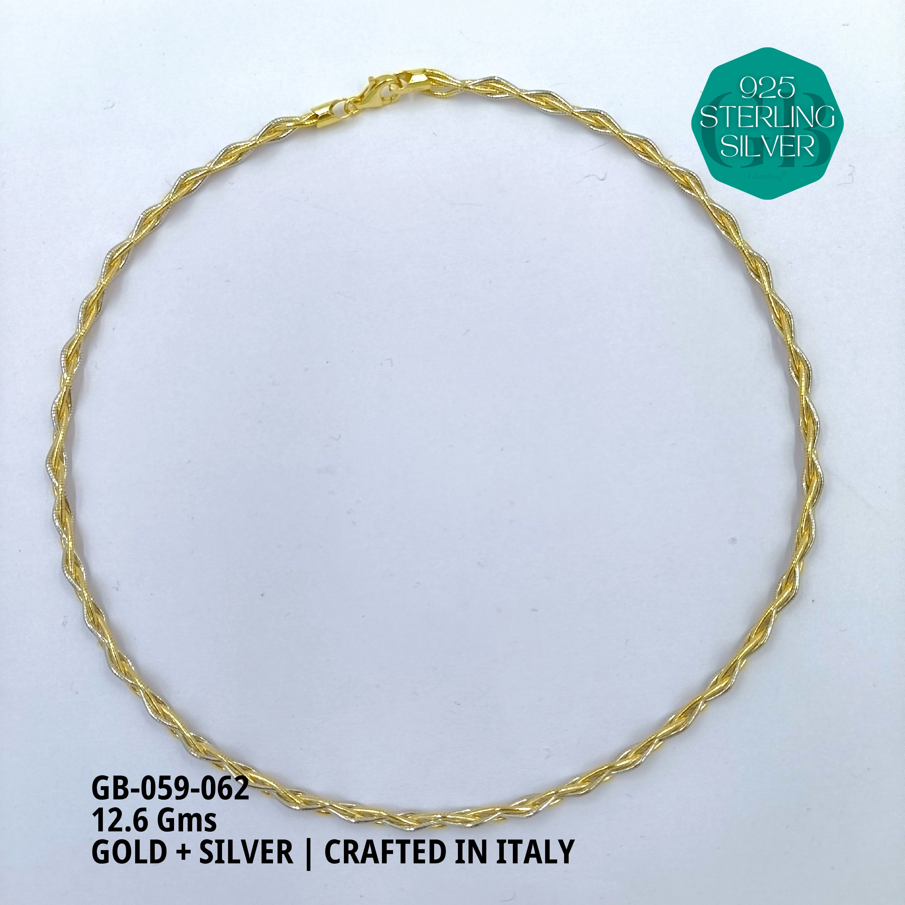 ITALY OMEGA CHAIN - Premium 925 Silver Jewellery - SKU: GB-059-062 - Hyderabad Silver Importers