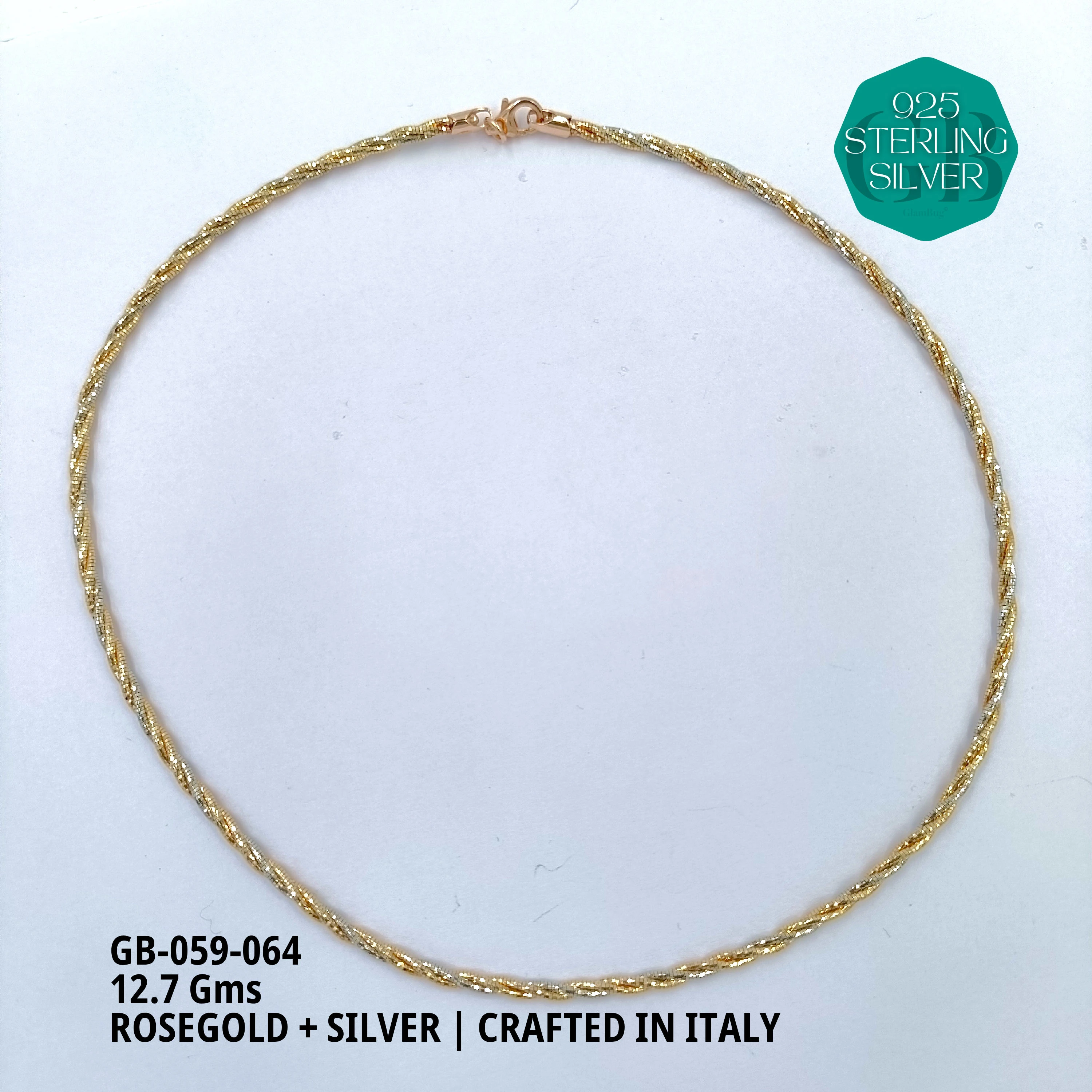 ITALY OMEGA CHAIN - Premium 925 Silver Jewellery - SKU: GB-059-064 - Hyderabad Silver Importers