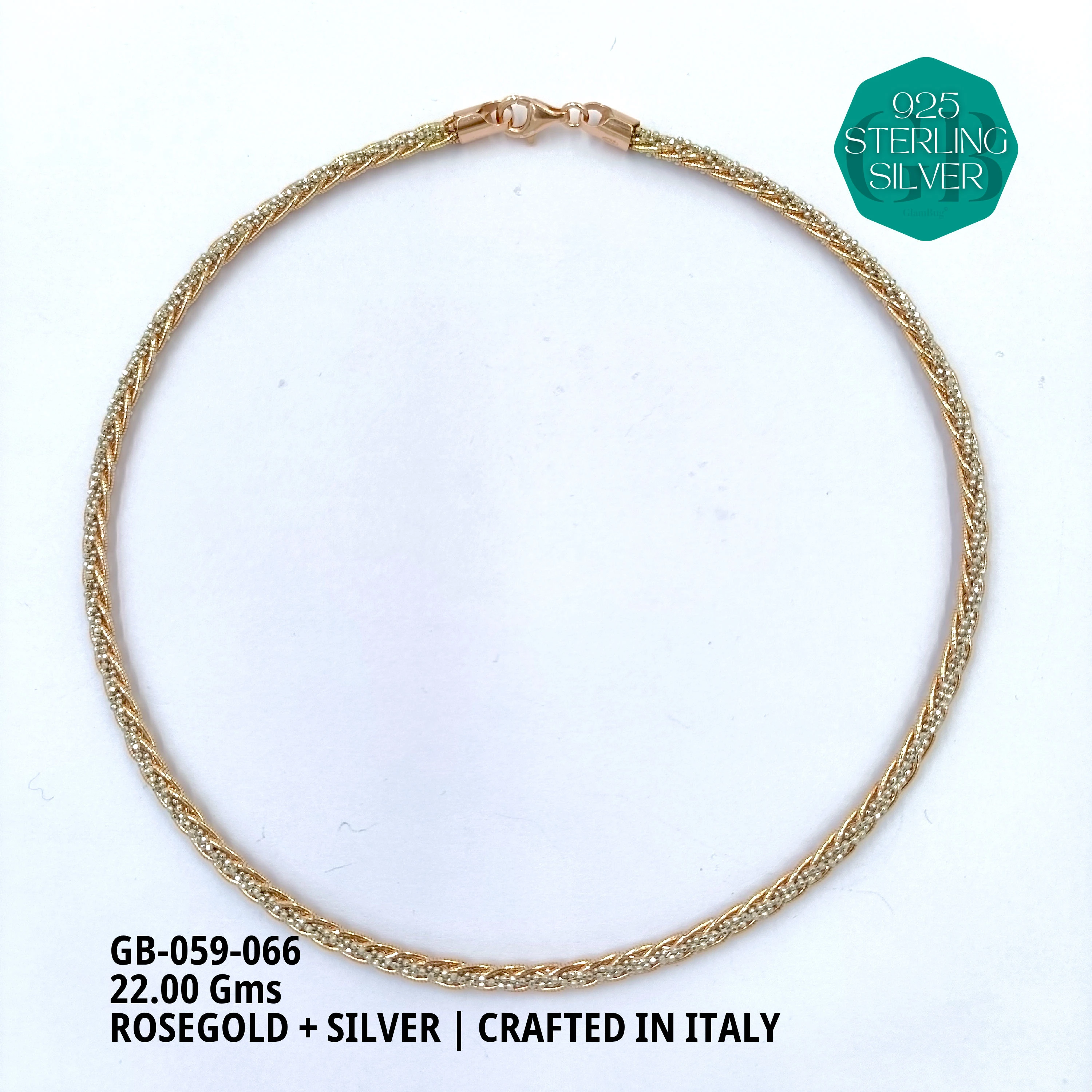 ITALY OMEGA CHAIN - Premium 925 Silver Jewellery - SKU: GB-059-066 - Hyderabad Silver Importers