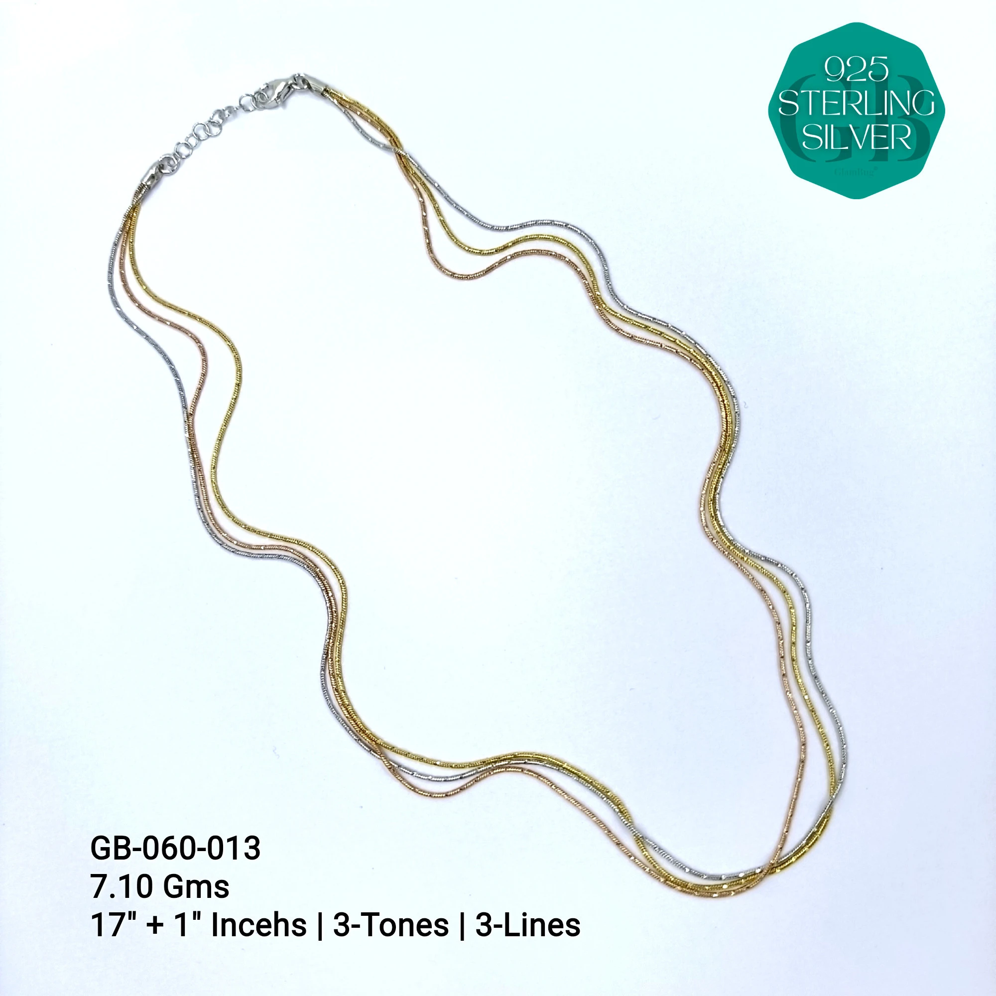 ITALIAN BUNCH CHAINS 3-5-7-9 LINES - Premium 925 Silver Jewellery - SKU: GB-060-013 - Hyderabad Silver Importers