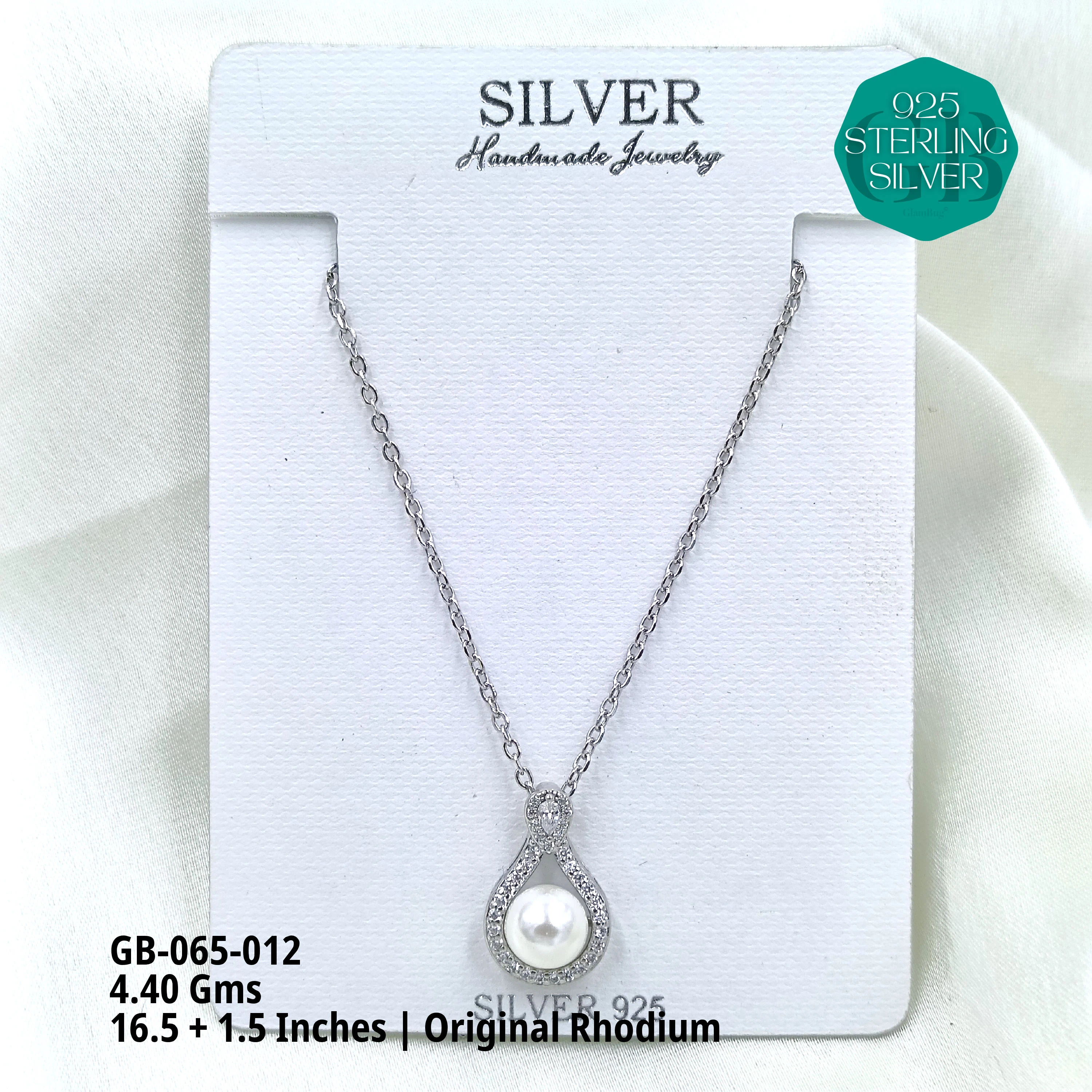 PREMIUM PEARLS + CZ DOKIYA CHAINS - Premium 925 Silver Jewellery - SKU: GB-065-012 - Hyderabad Silver Importers