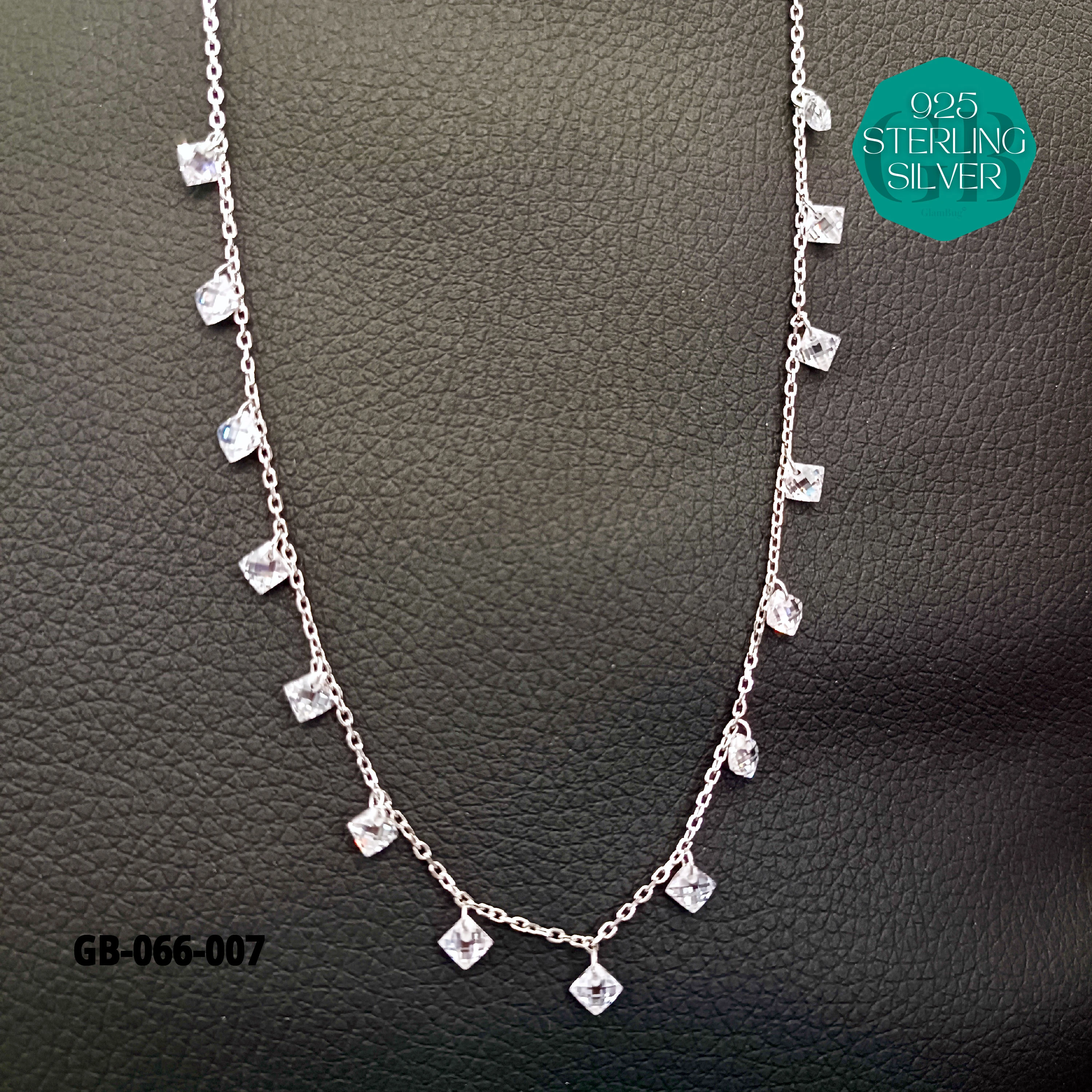 PREMIUM SWAROVSKI CHARMS CHAINS - Premium 925 Silver Jewellery - SKU: GB-066-007 - Hyderabad Silver Importers