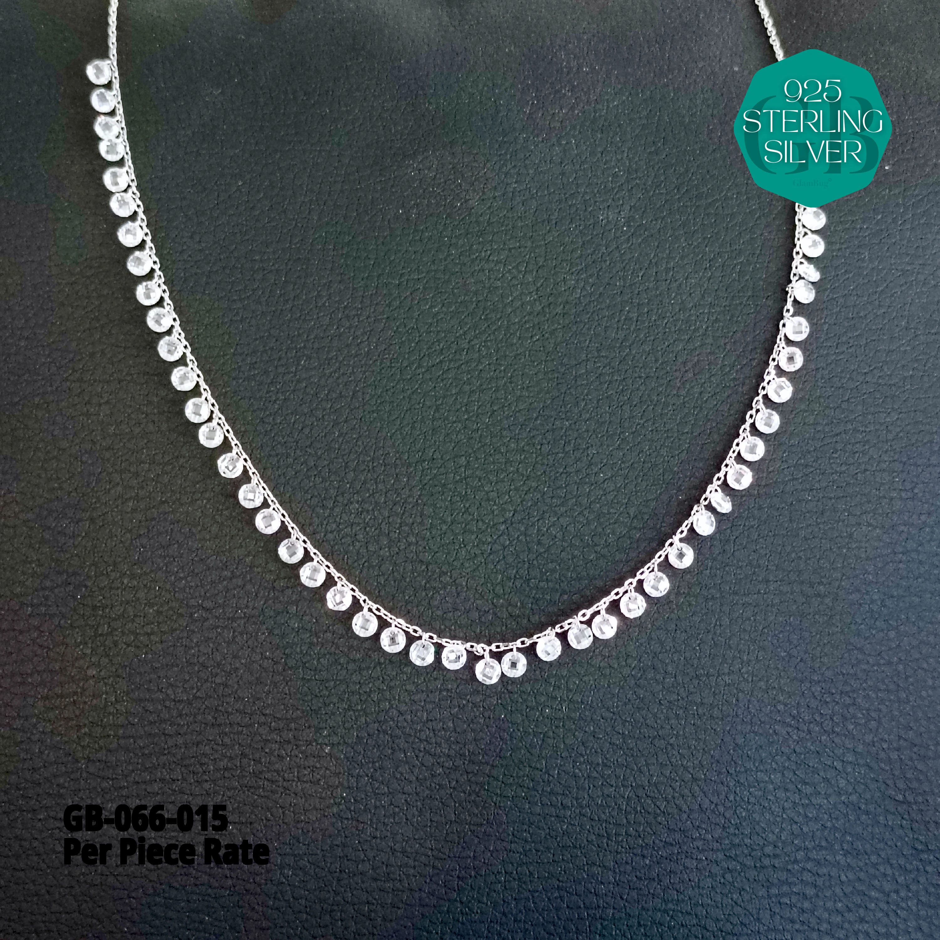 PREMIUM SWAROVSKI CHARMS CHAINS - Premium 925 Silver Jewellery - SKU: GB-066-015 - Hyderabad Silver Importers
