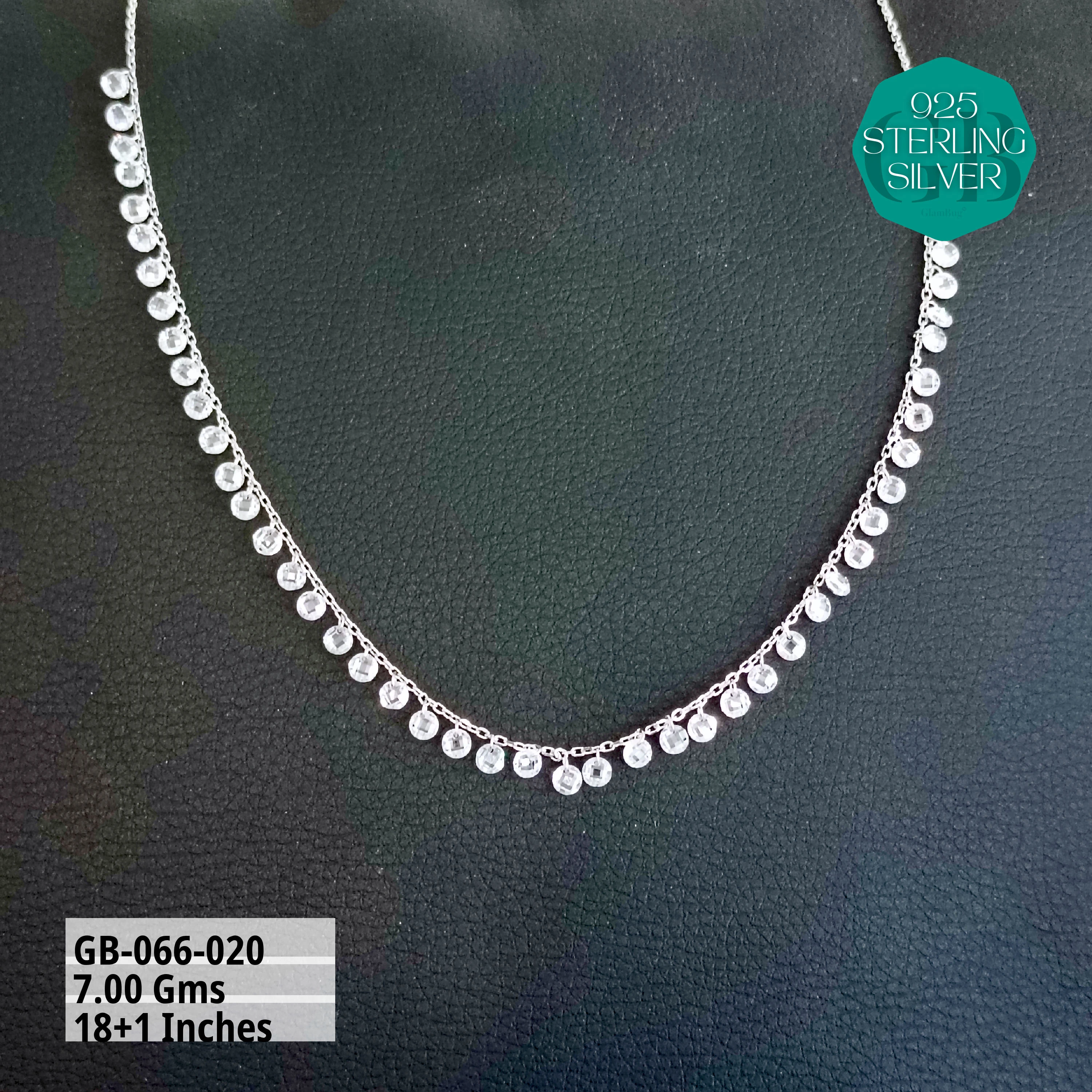 PREMIUM SWAROVSKI CHARMS CHAINS - Premium 925 Silver Jewellery - SKU: GB-066-020 - Hyderabad Silver Importers