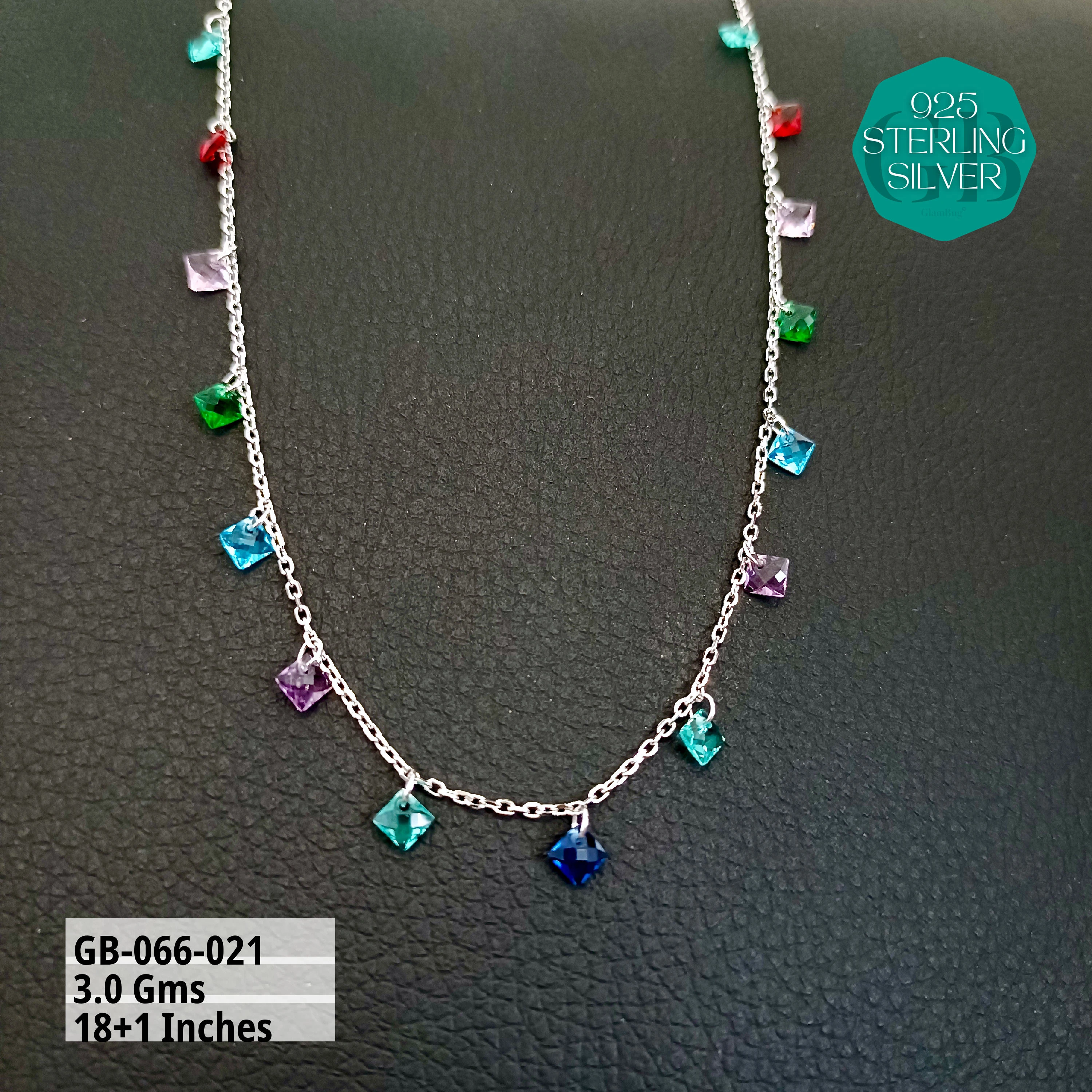 PREMIUM SWAROVSKI CHARMS CHAINS - Premium 925 Silver Jewellery - SKU: GB-066-021 - Hyderabad Silver Importers