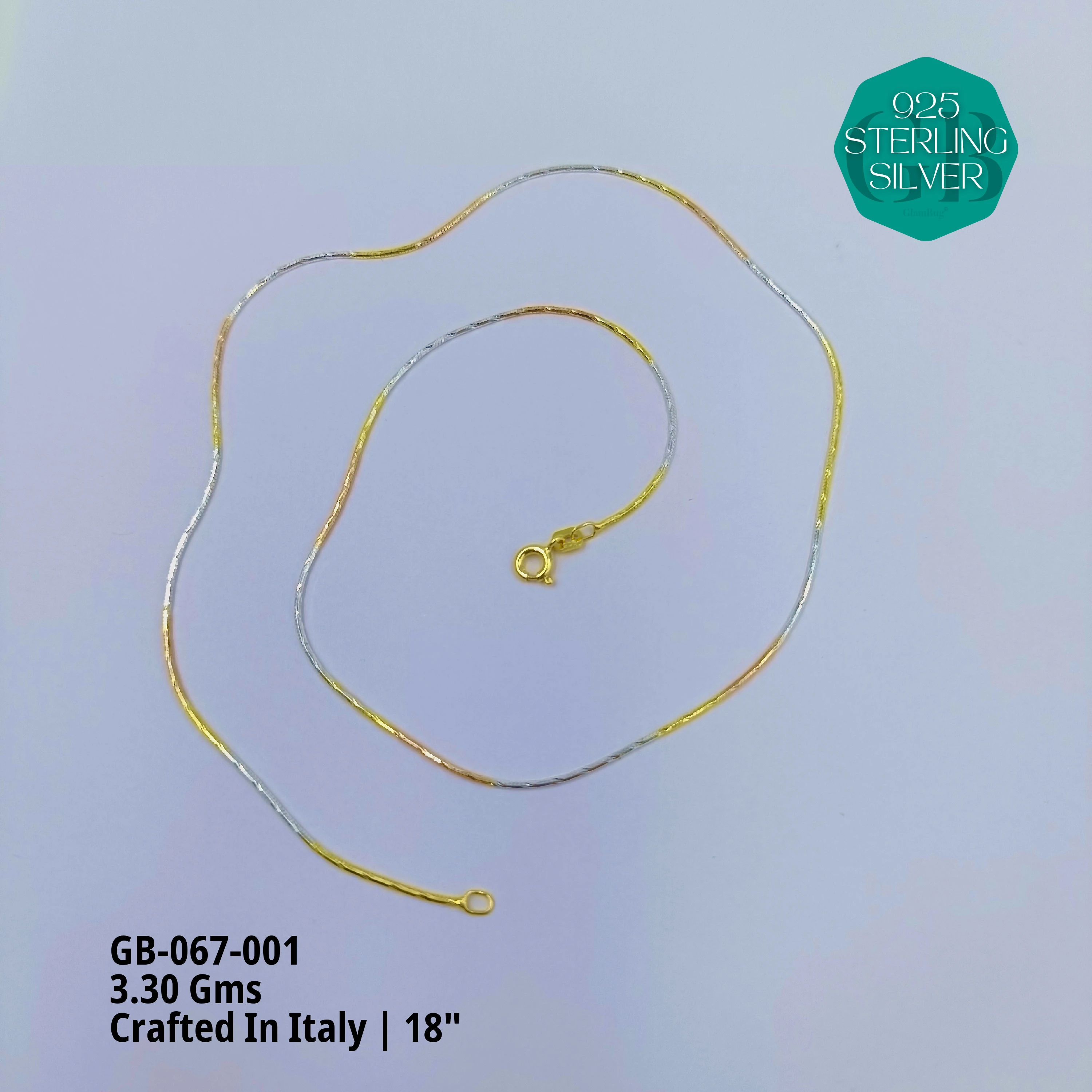 ITALIAN SINGLE CHAINS - Premium 925 Silver Jewellery - SKU: GB-067-001 - Hyderabad Silver Importers