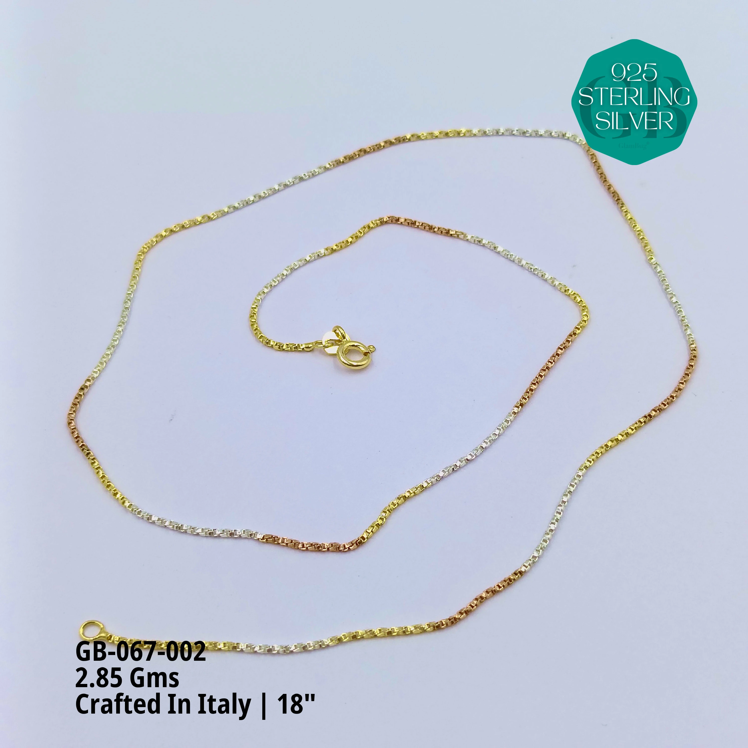 ITALIAN SINGLE CHAINS - Premium 925 Silver Jewellery - SKU: GB-067-002 - Hyderabad Silver Importers