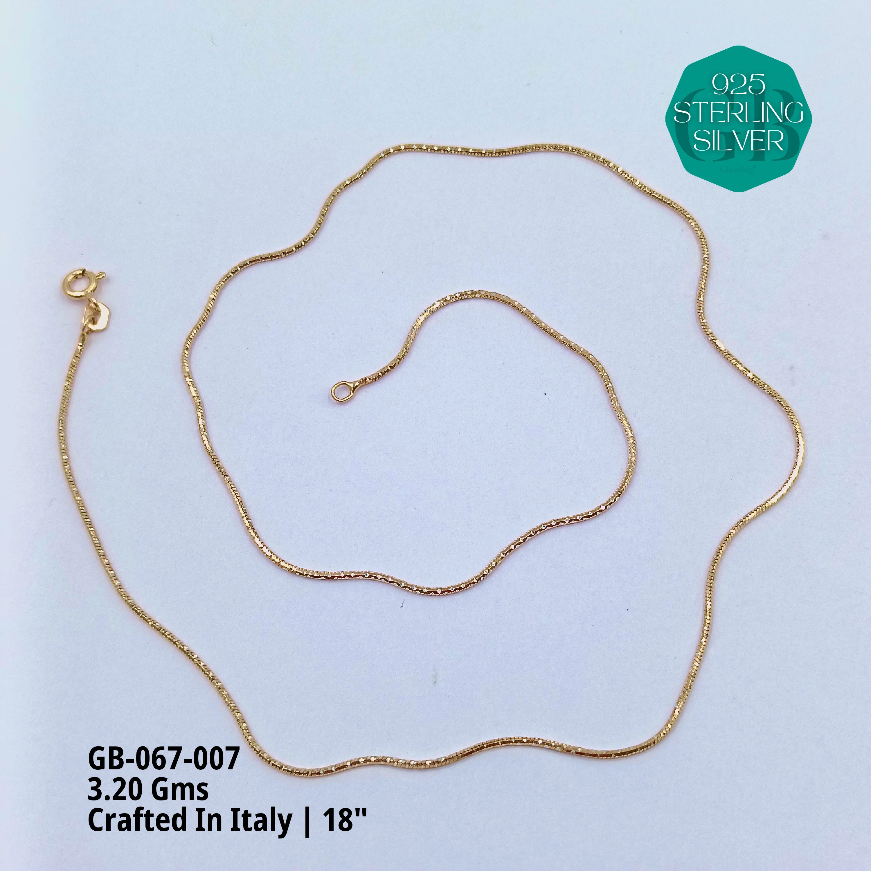 ITALIAN SINGLE CHAINS - Premium 925 Silver Jewellery - SKU: GB-067-007 - Hyderabad Silver Importers