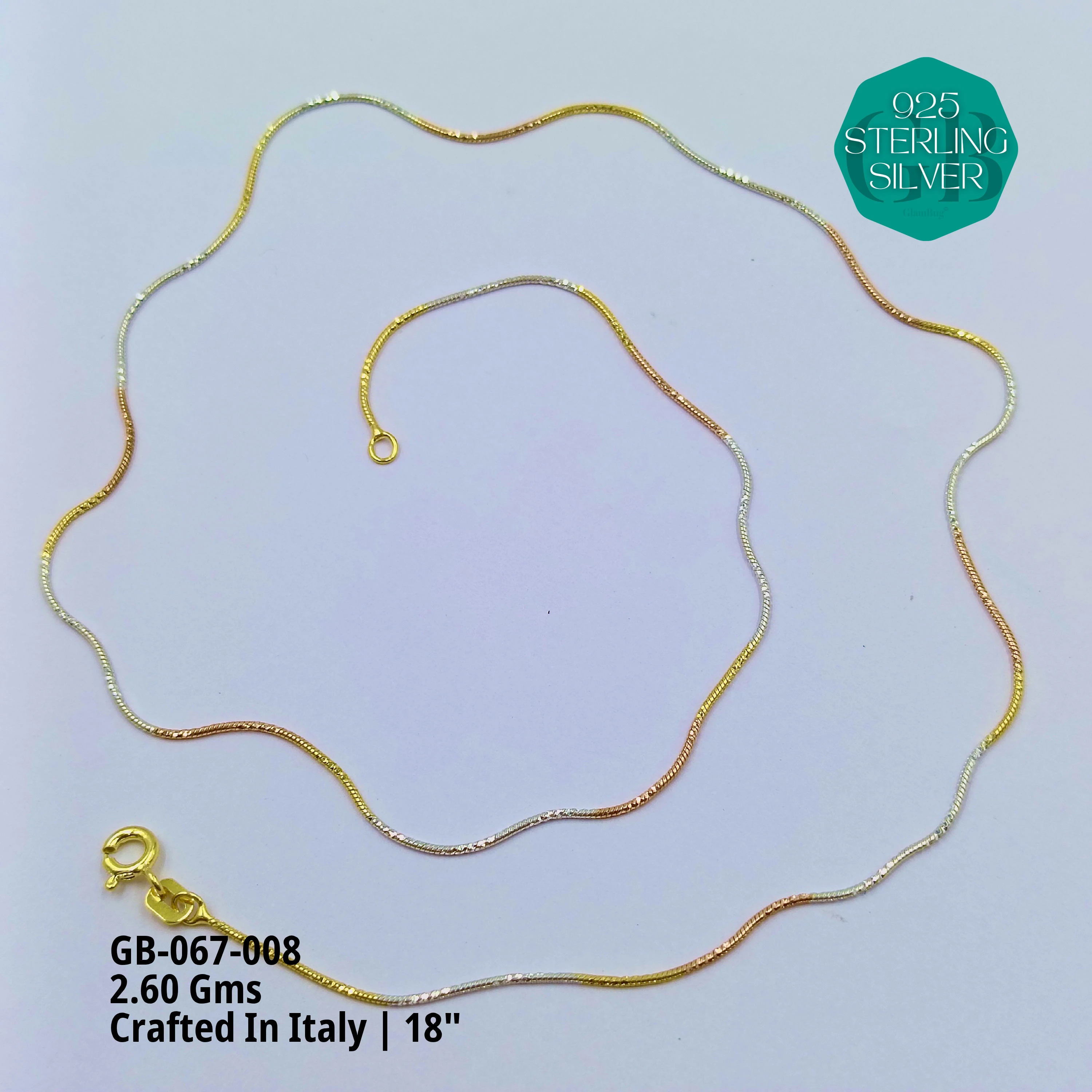 ITALIAN SINGLE CHAINS - Premium 925 Silver Jewellery - SKU: GB-067-008 - Hyderabad Silver Importers