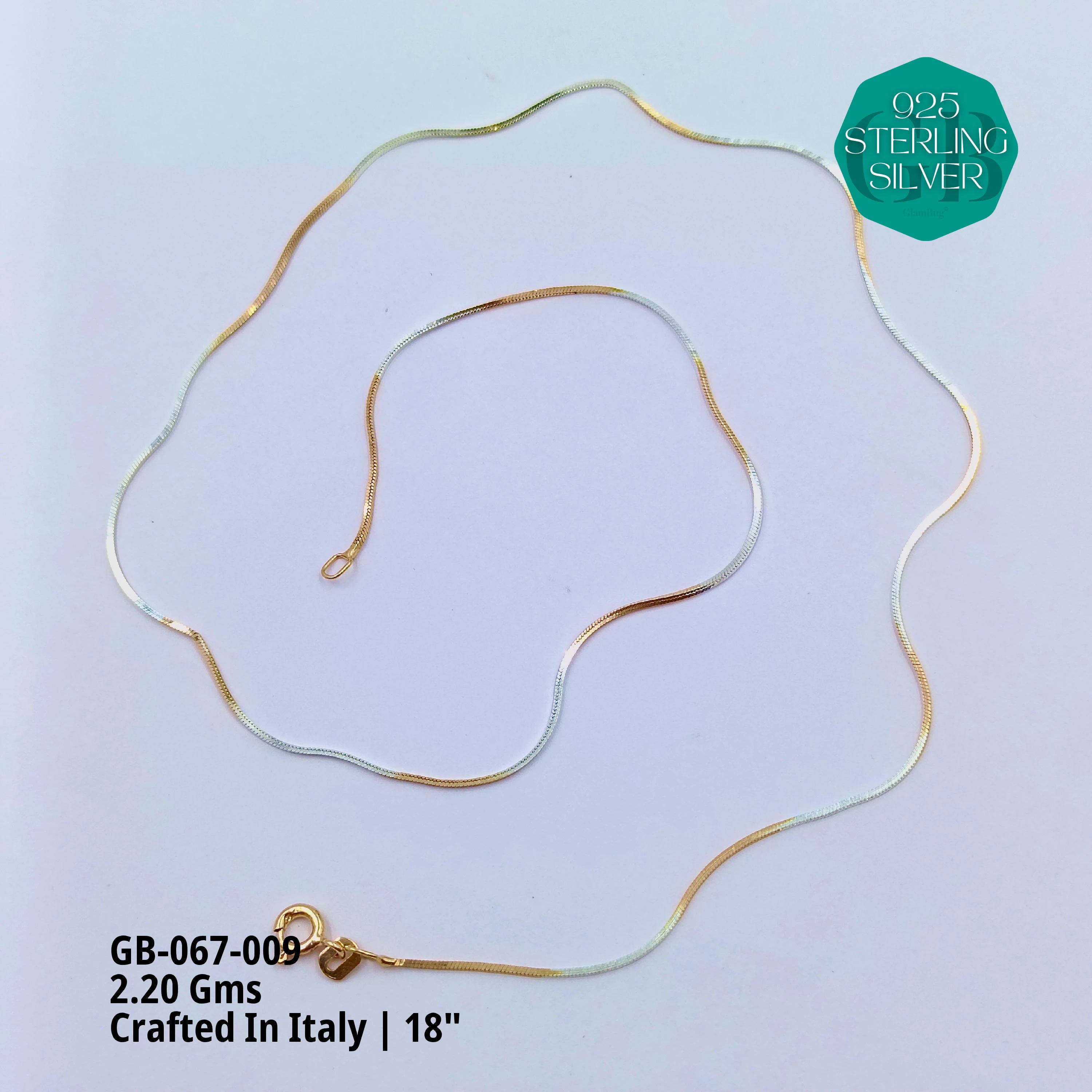 ITALIAN SINGLE CHAINS - Premium 925 Silver Jewellery - SKU: GB-067-009 - Hyderabad Silver Importers