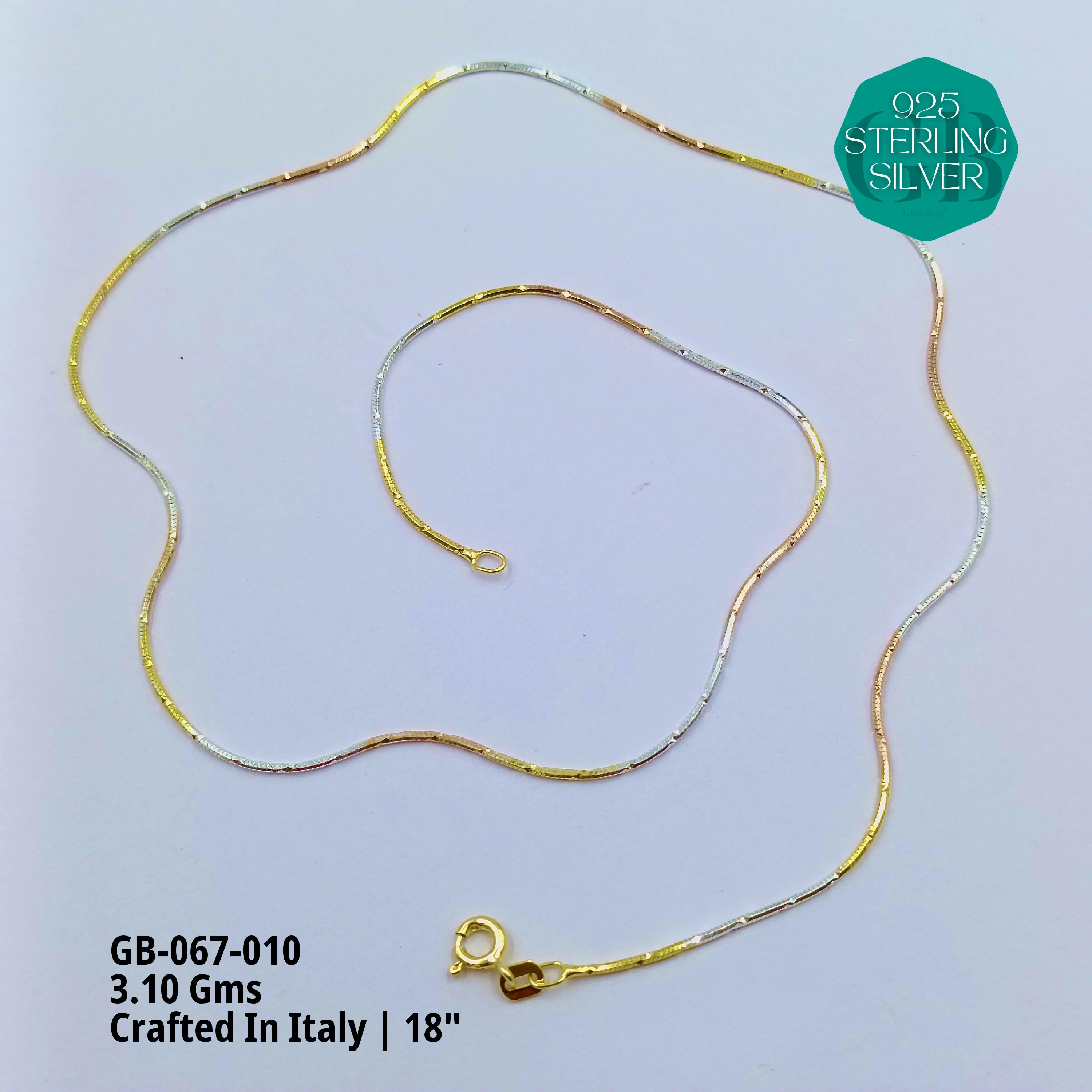 ITALIAN SINGLE CHAINS - Premium 925 Silver Jewellery - SKU: GB-067-010 - Hyderabad Silver Importers