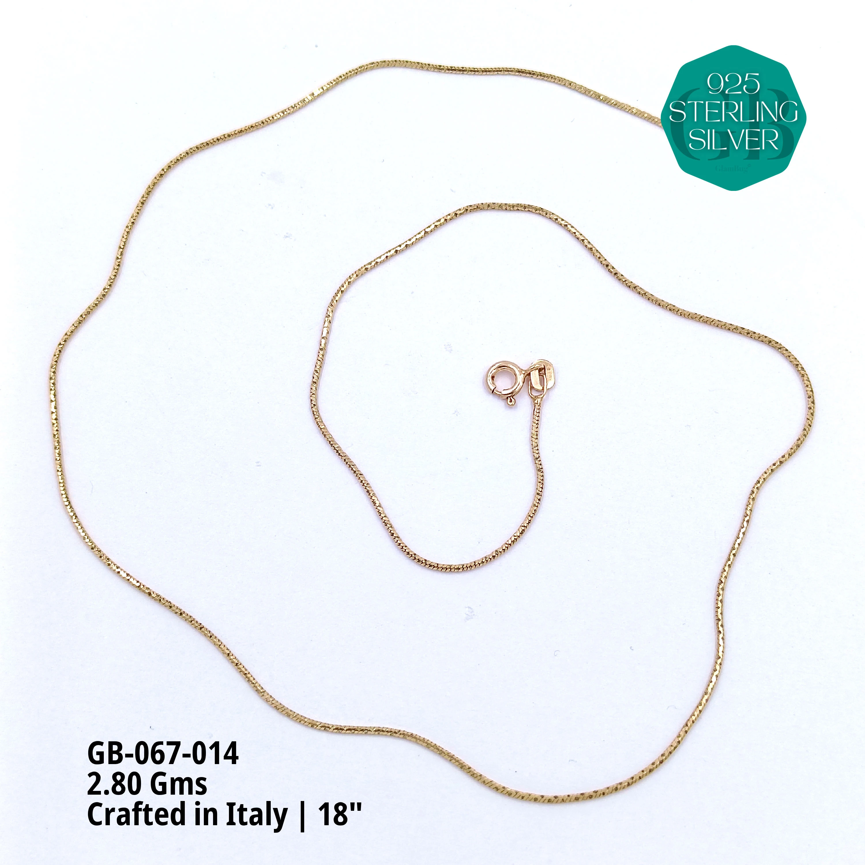 ITALIAN SINGLE CHAINS - Premium 925 Silver Jewellery - SKU: GB-067-014 - Hyderabad Silver Importers