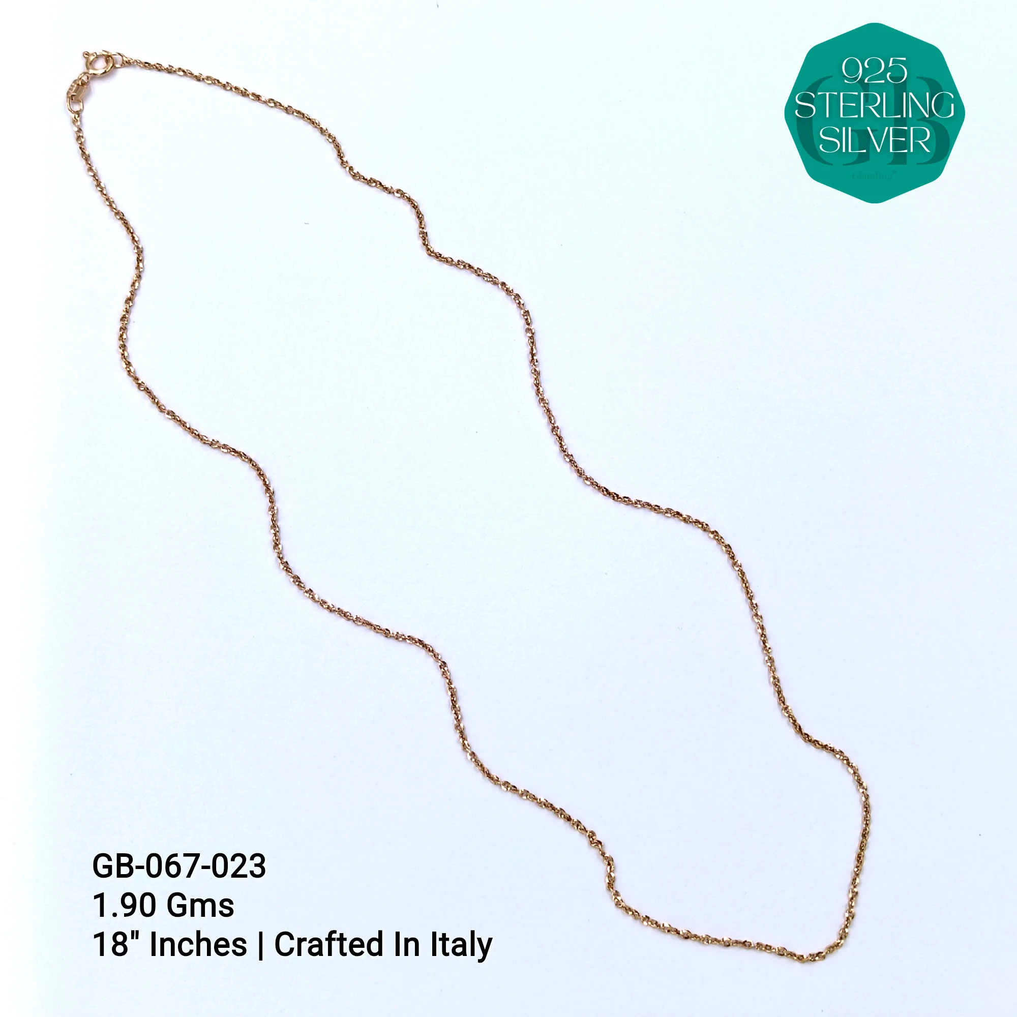 ITALIAN SINGLE CHAINS - Premium 925 Silver Jewellery - SKU: GB-067-023 - Hyderabad Silver Importers