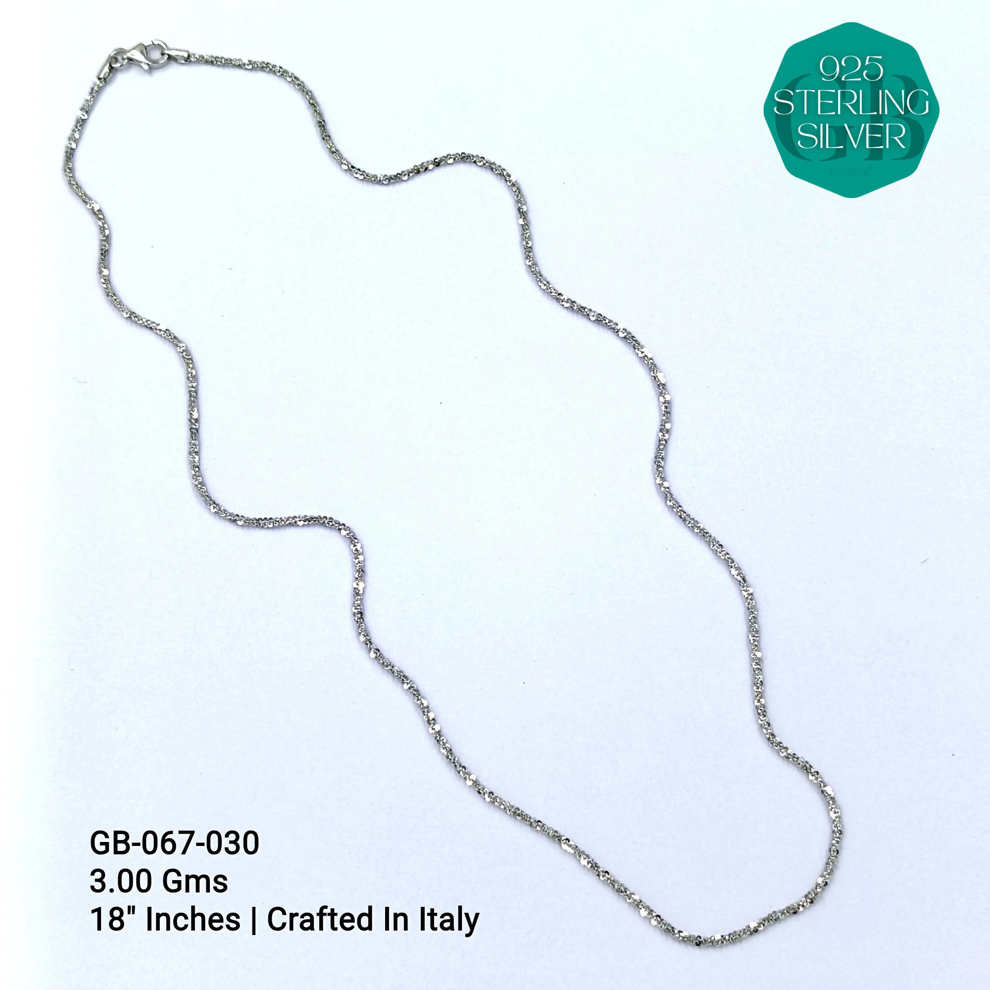ITALIAN SINGLE CHAINS - Premium 925 Silver Jewellery - SKU: GB-067-030 - Hyderabad Silver Importers