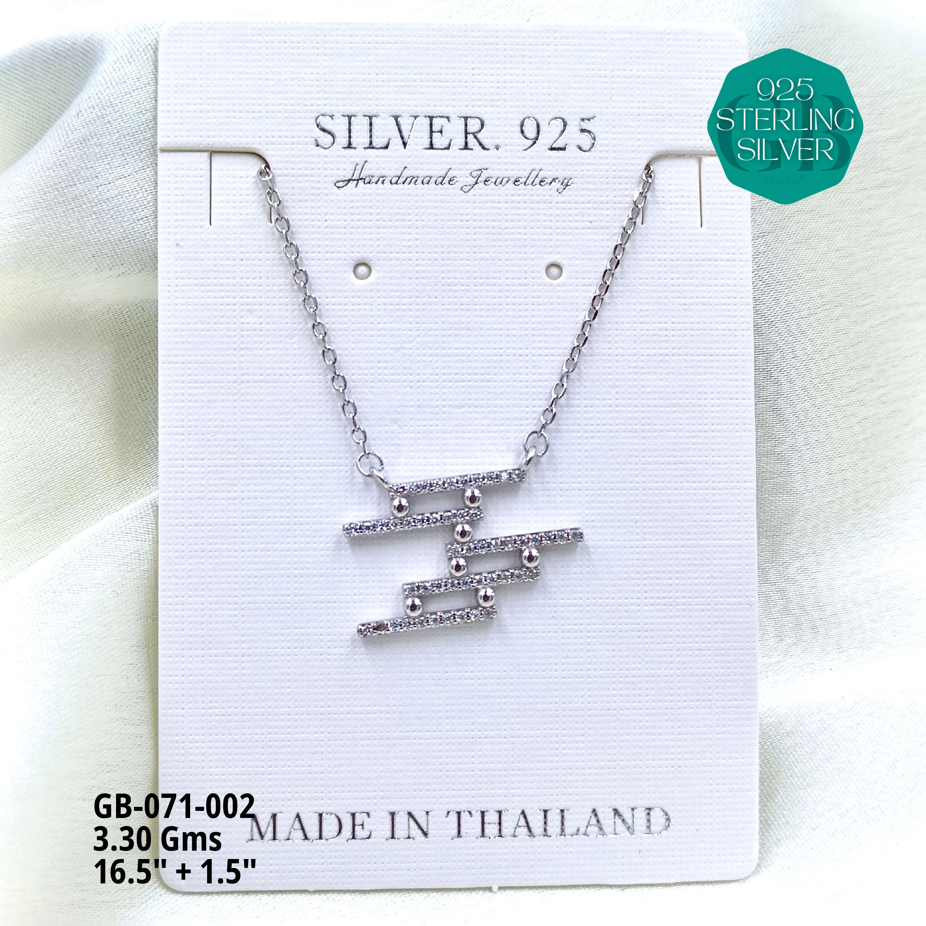 LIGHT WEIGHT PENDANT CHAIN - Premium 925 Silver Jewellery - SKU: GB-071-002 - Hyderabad Silver Importers