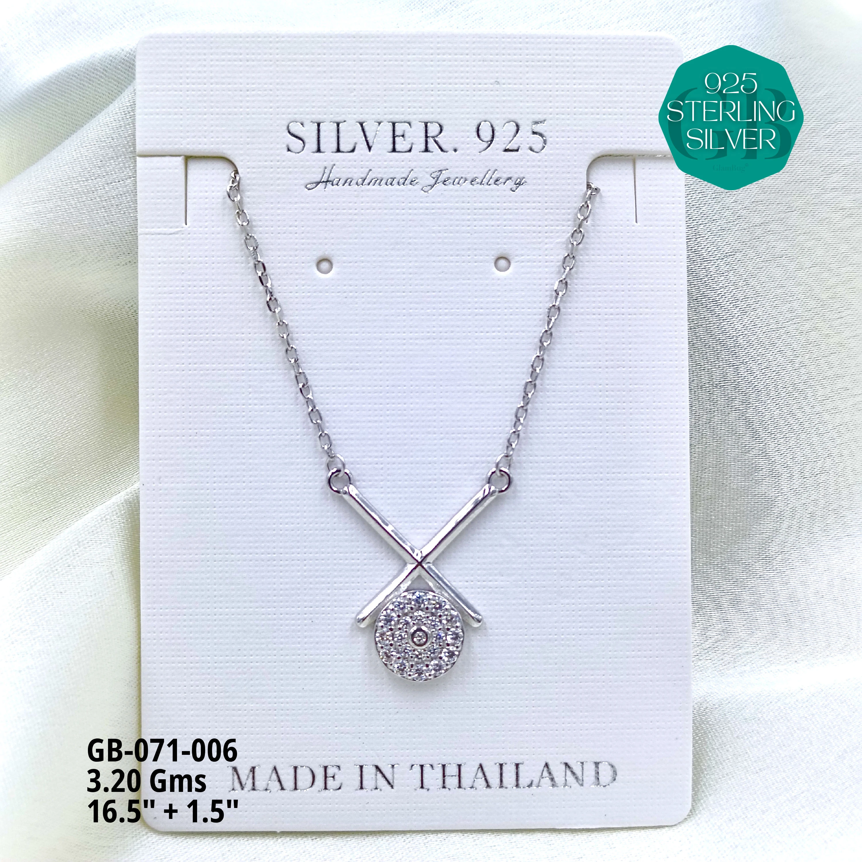 LIGHT WEIGHT PENDANT CHAIN - Premium 925 Silver Jewellery - SKU: GB-071-006 - Hyderabad Silver Importers