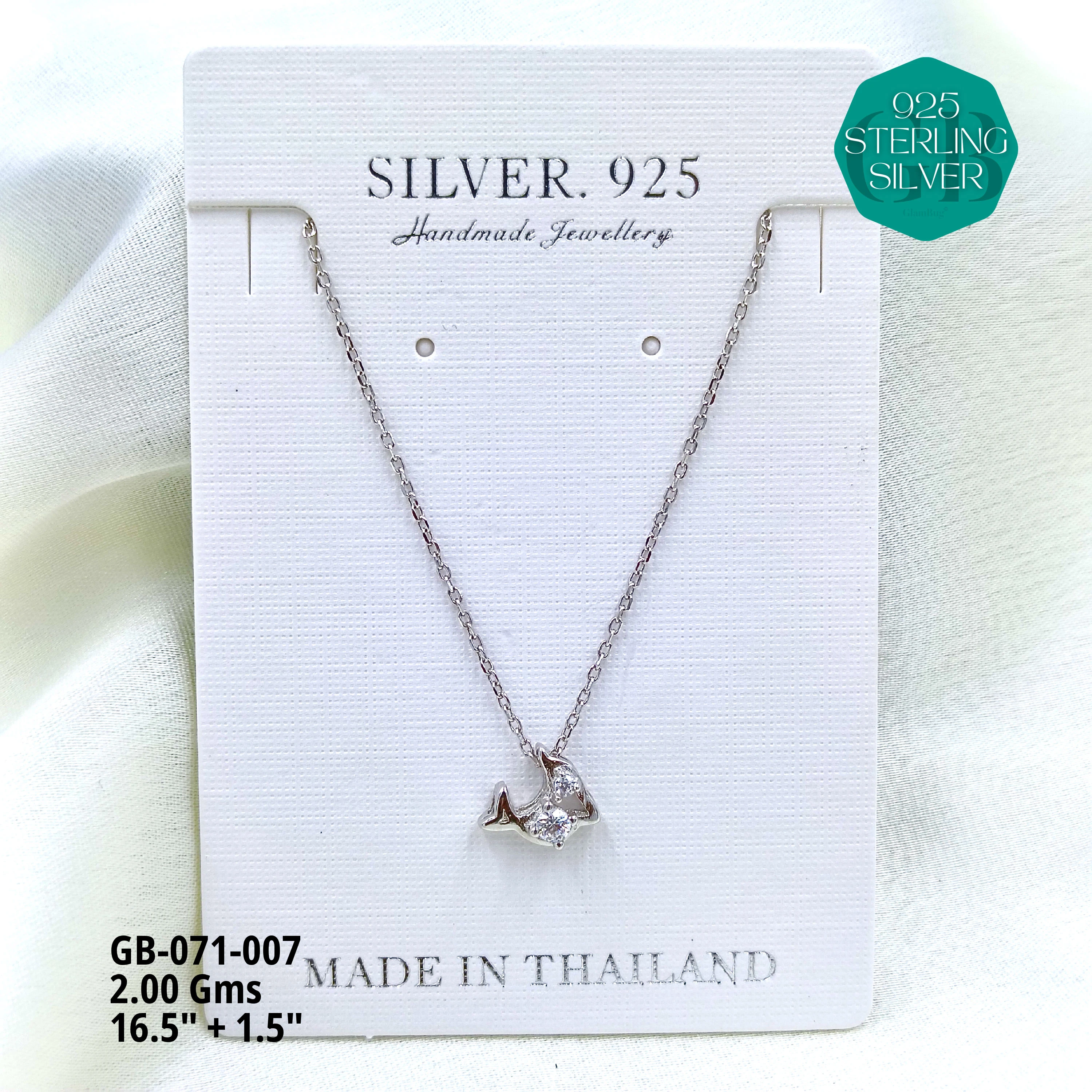 LIGHT WEIGHT PENDANT CHAIN - Premium 925 Silver Jewellery - SKU: GB-071-007 - Hyderabad Silver Importers