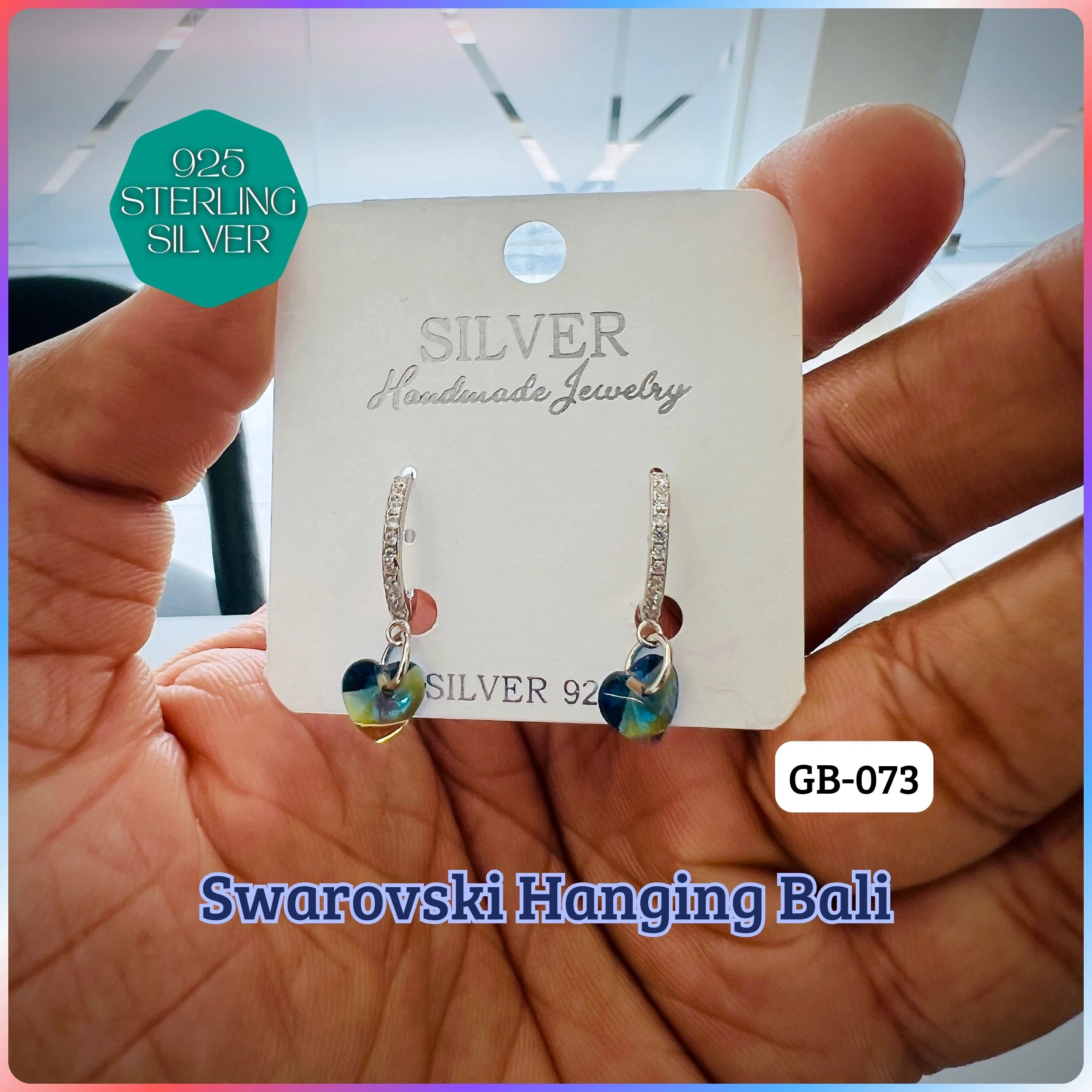 SOUTH SCREW COLOUR SOLITAIRE - Premium 925 Silver Jewellery - SKU: GB-073-008 - Hyderabad Silver Importers