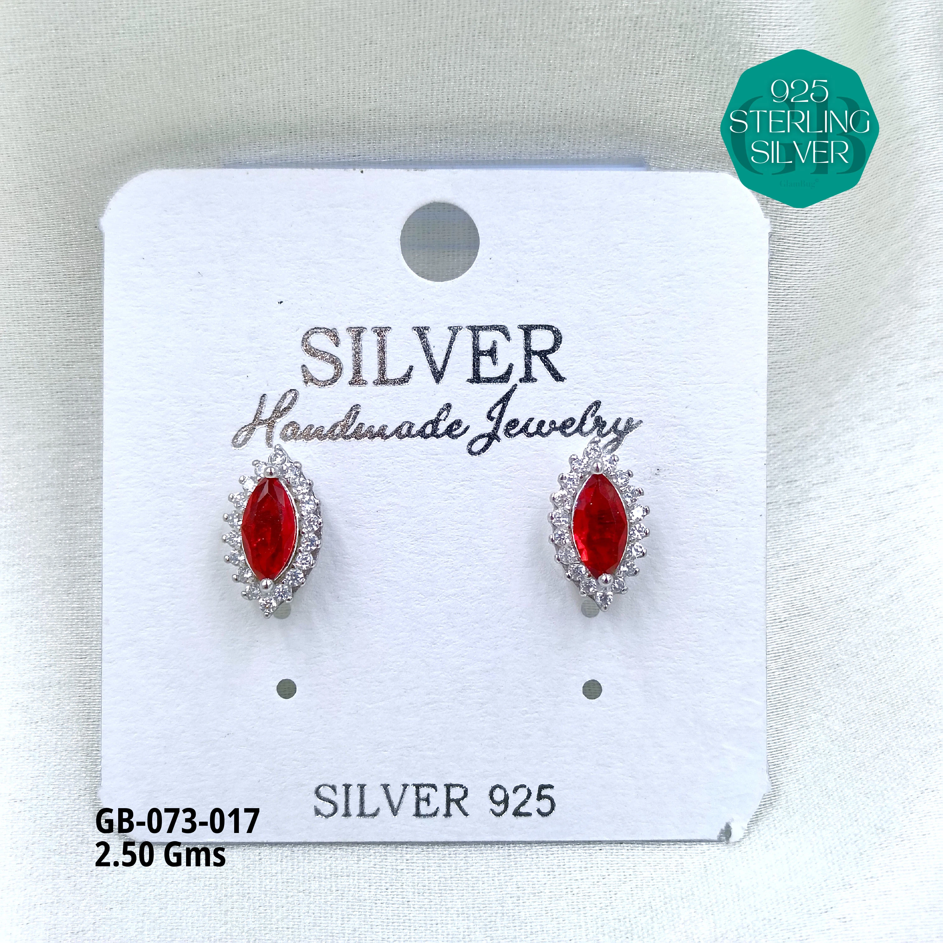 SOUTH SCREW COLOUR SOLITAIRE - Premium 925 Silver Jewellery - SKU: GB-073-017 - Hyderabad Silver Importers