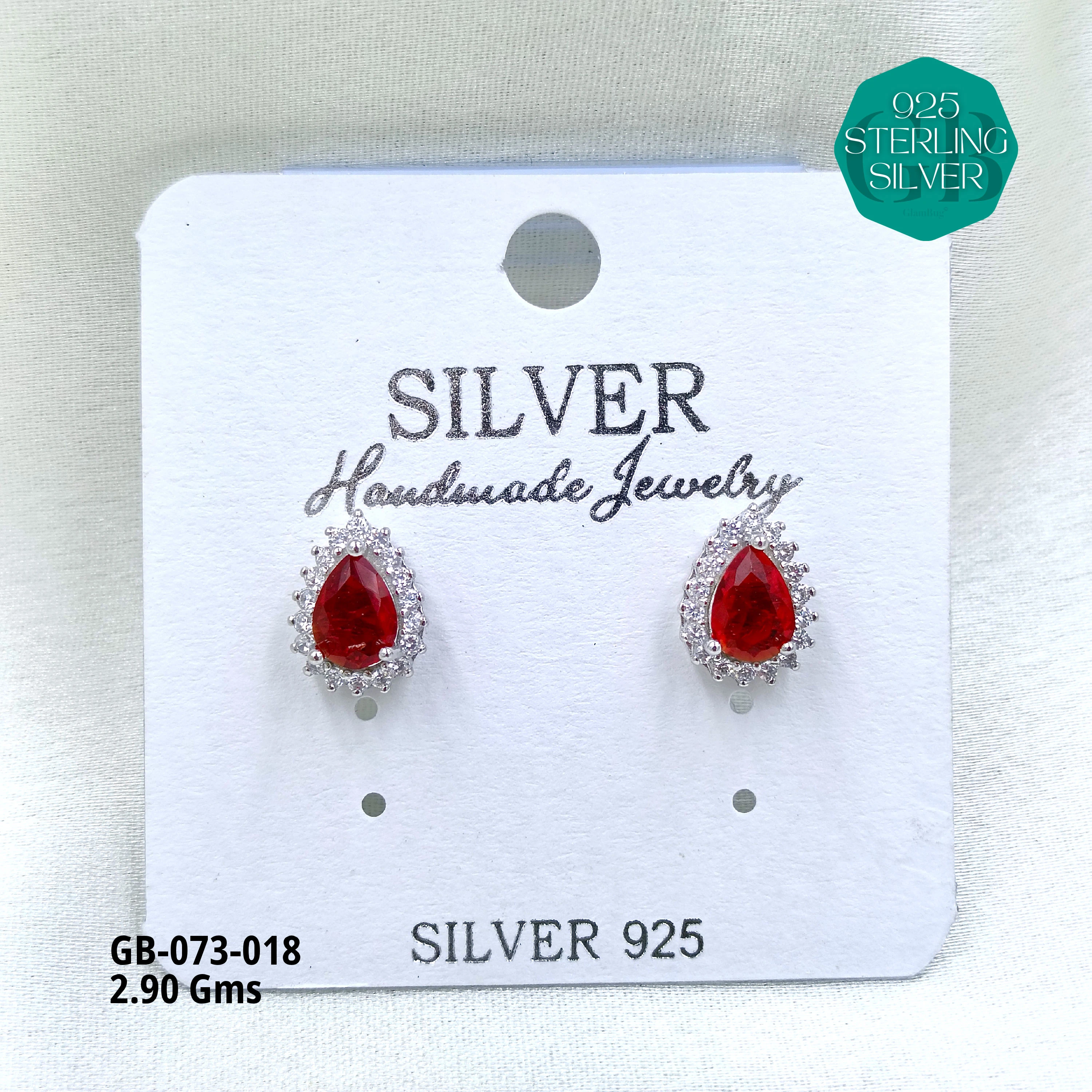 SOUTH SCREW COLOUR SOLITAIRE - Premium 925 Silver Jewellery - SKU: GB-073-018 - Hyderabad Silver Importers