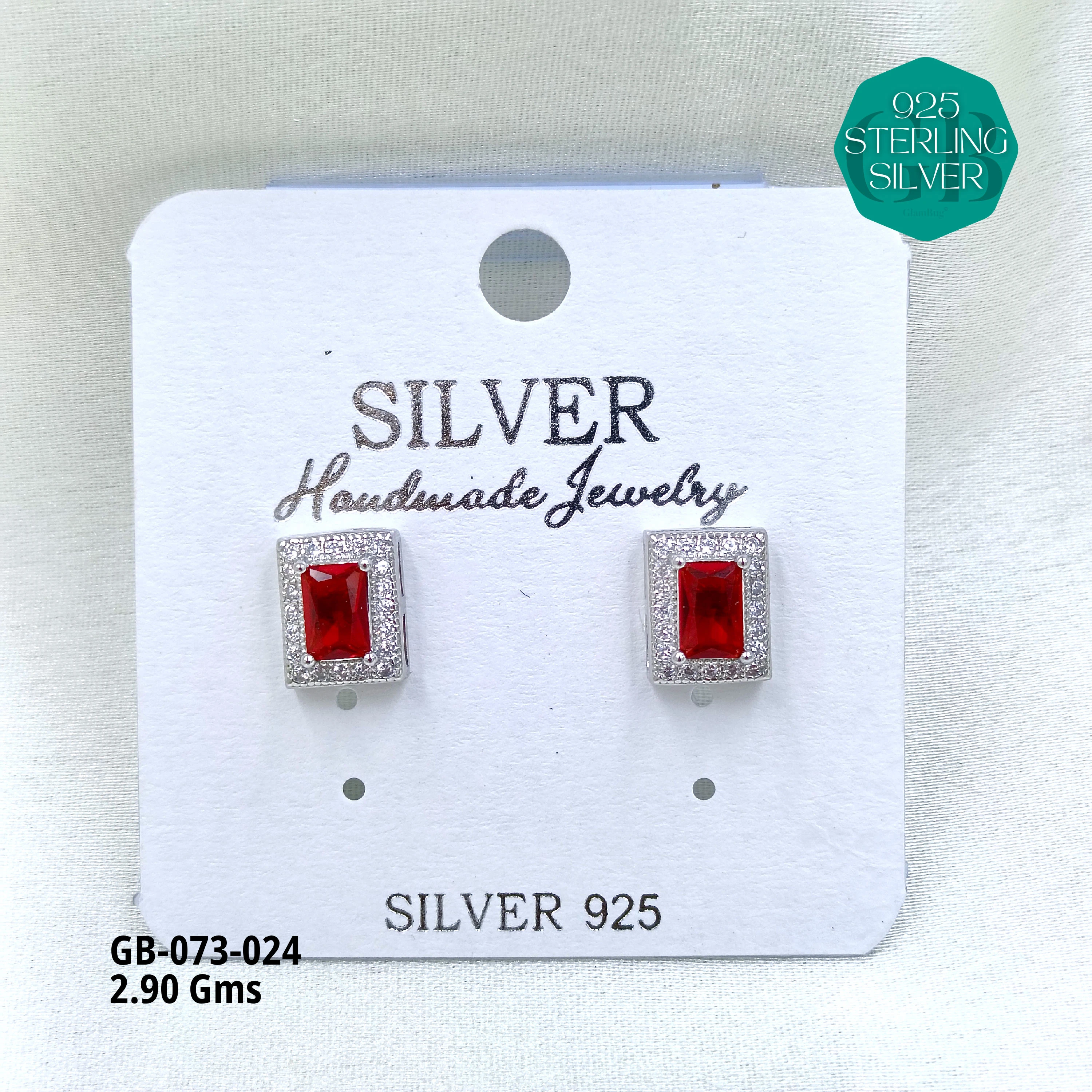 SOUTH SCREW COLOUR SOLITAIRE - Premium 925 Silver Jewellery - SKU: GB-073-024 - Hyderabad Silver Importers