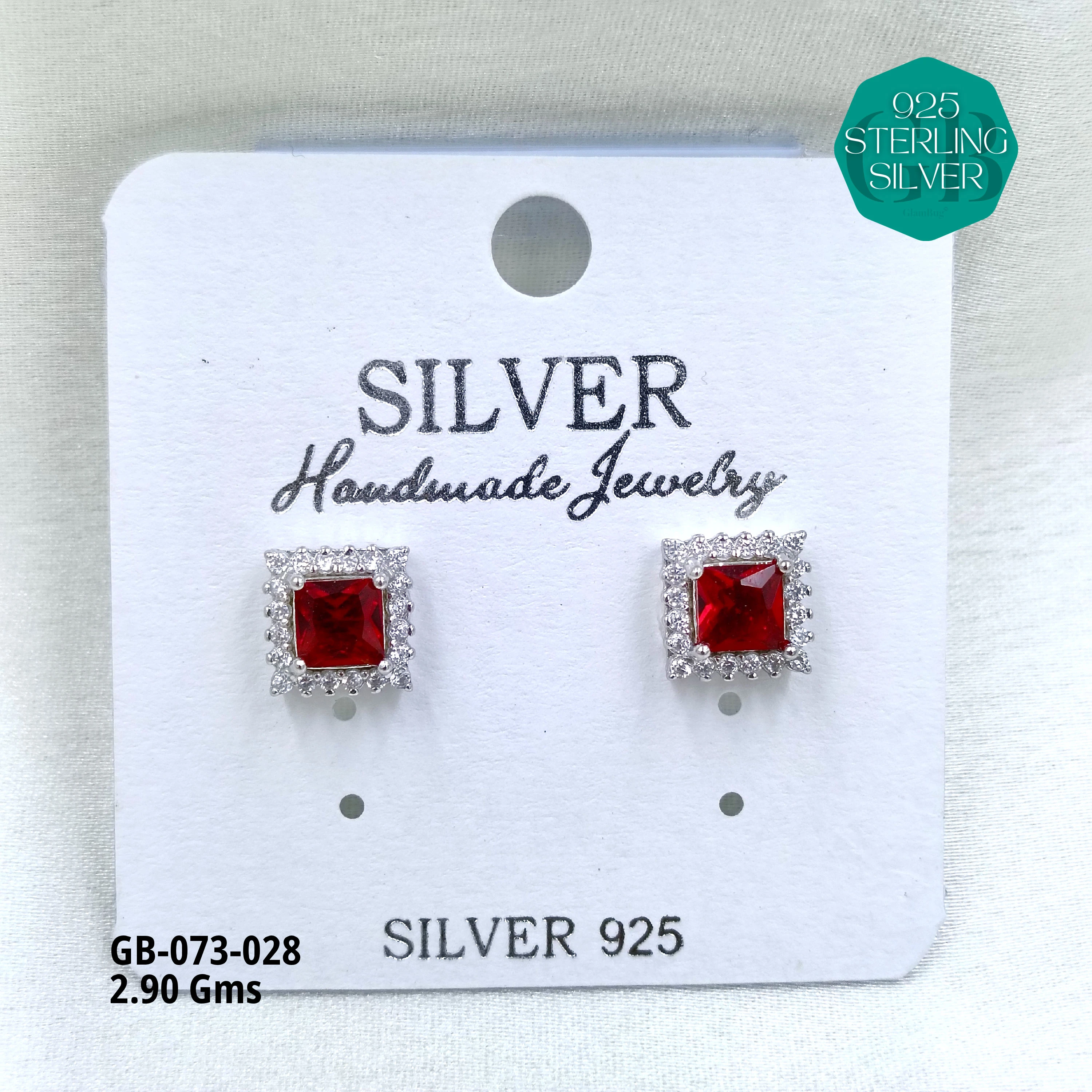 SOUTH SCREW COLOUR SOLITAIRE - Premium 925 Silver Jewellery - SKU: GB-073-028 - Hyderabad Silver Importers