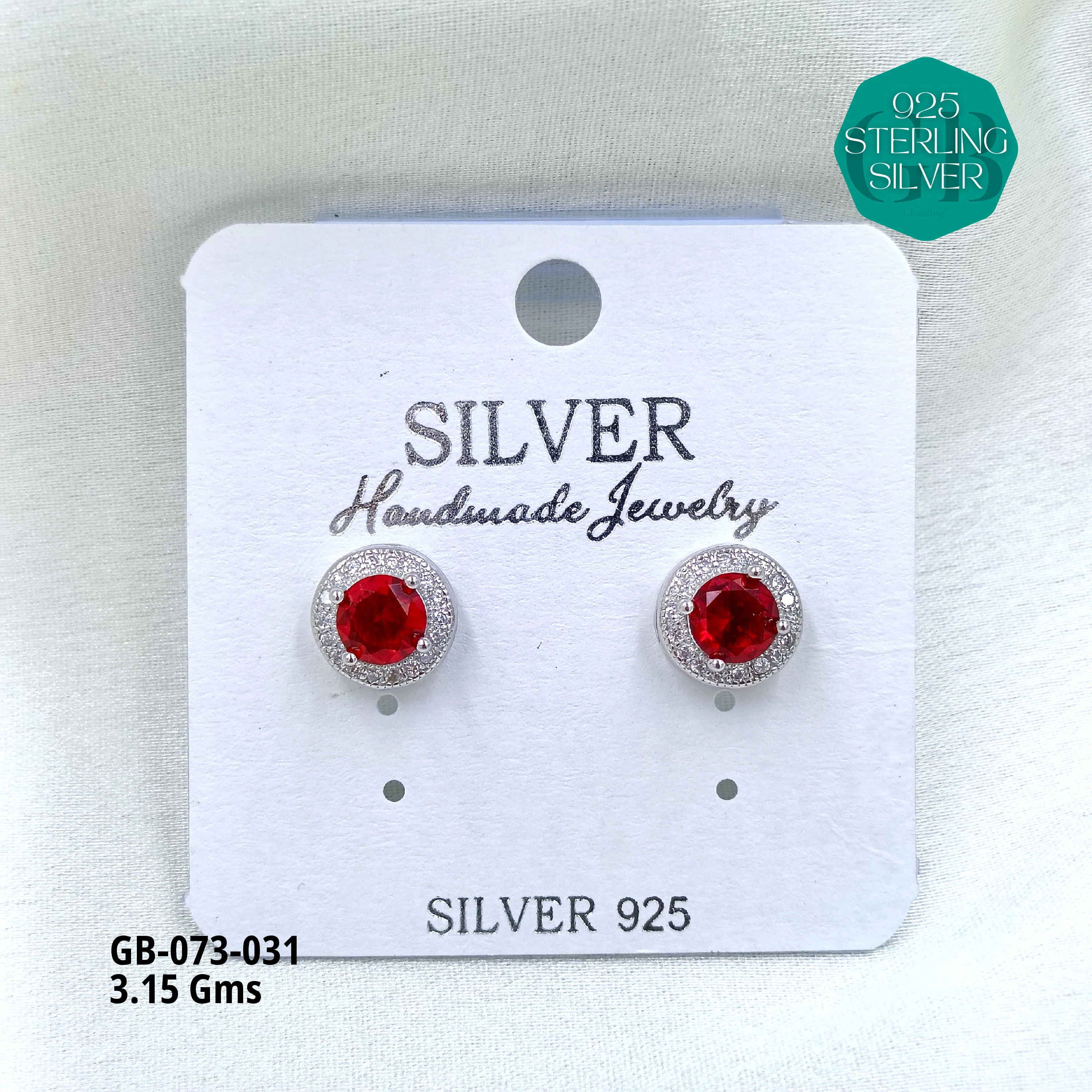 SOUTH SCREW COLOUR SOLITAIRE - Premium 925 Silver Jewellery - SKU: GB-073-031 - Hyderabad Silver Importers
