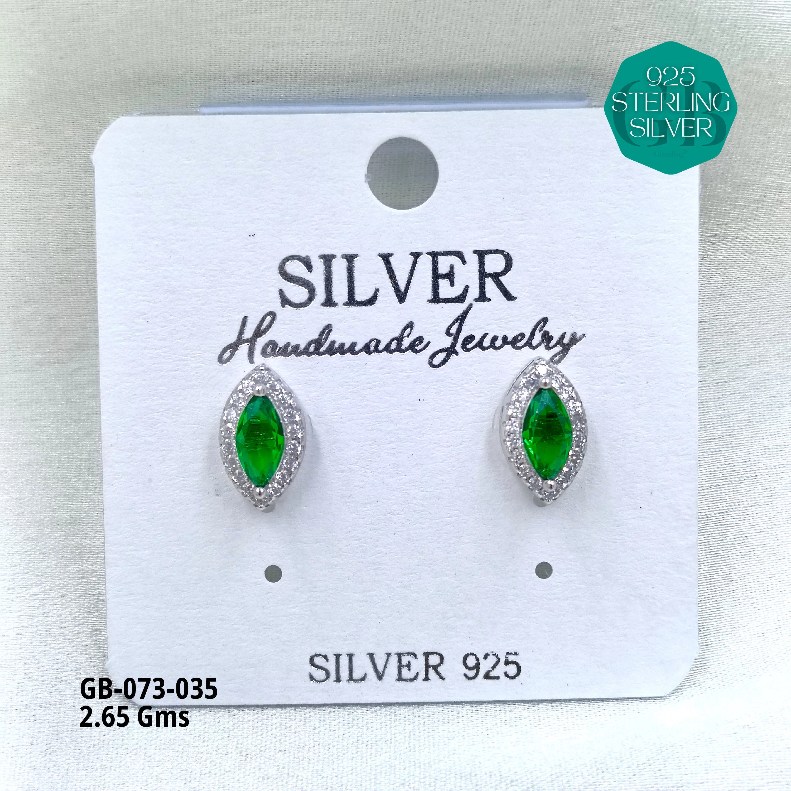 SOUTH SCREW COLOUR SOLITAIRE - Premium 925 Silver Jewellery - SKU: GB-073-035 - Hyderabad Silver Importers
