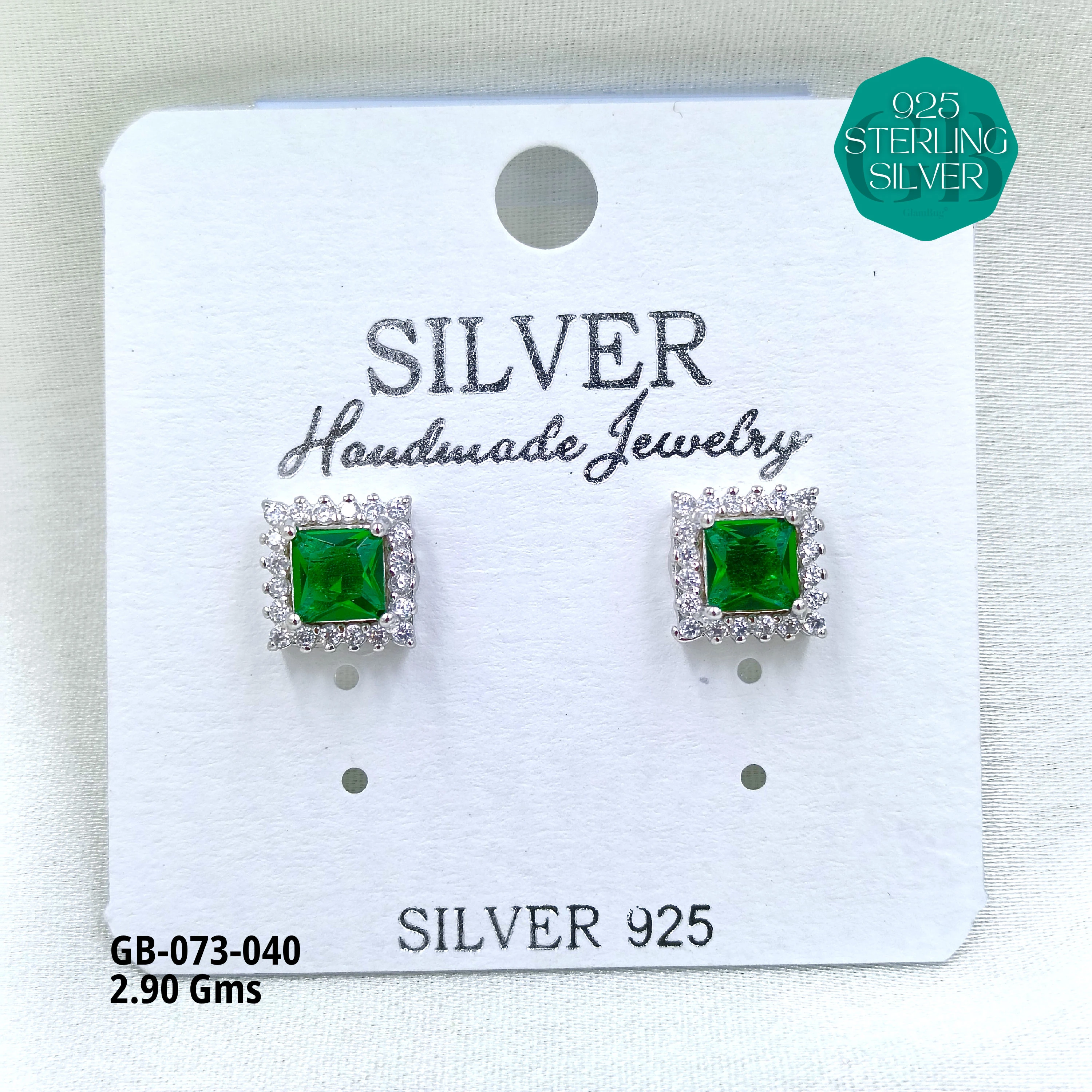 SOUTH SCREW COLOUR SOLITAIRE - Premium 925 Silver Jewellery - SKU: GB-073-040 - Hyderabad Silver Importers
