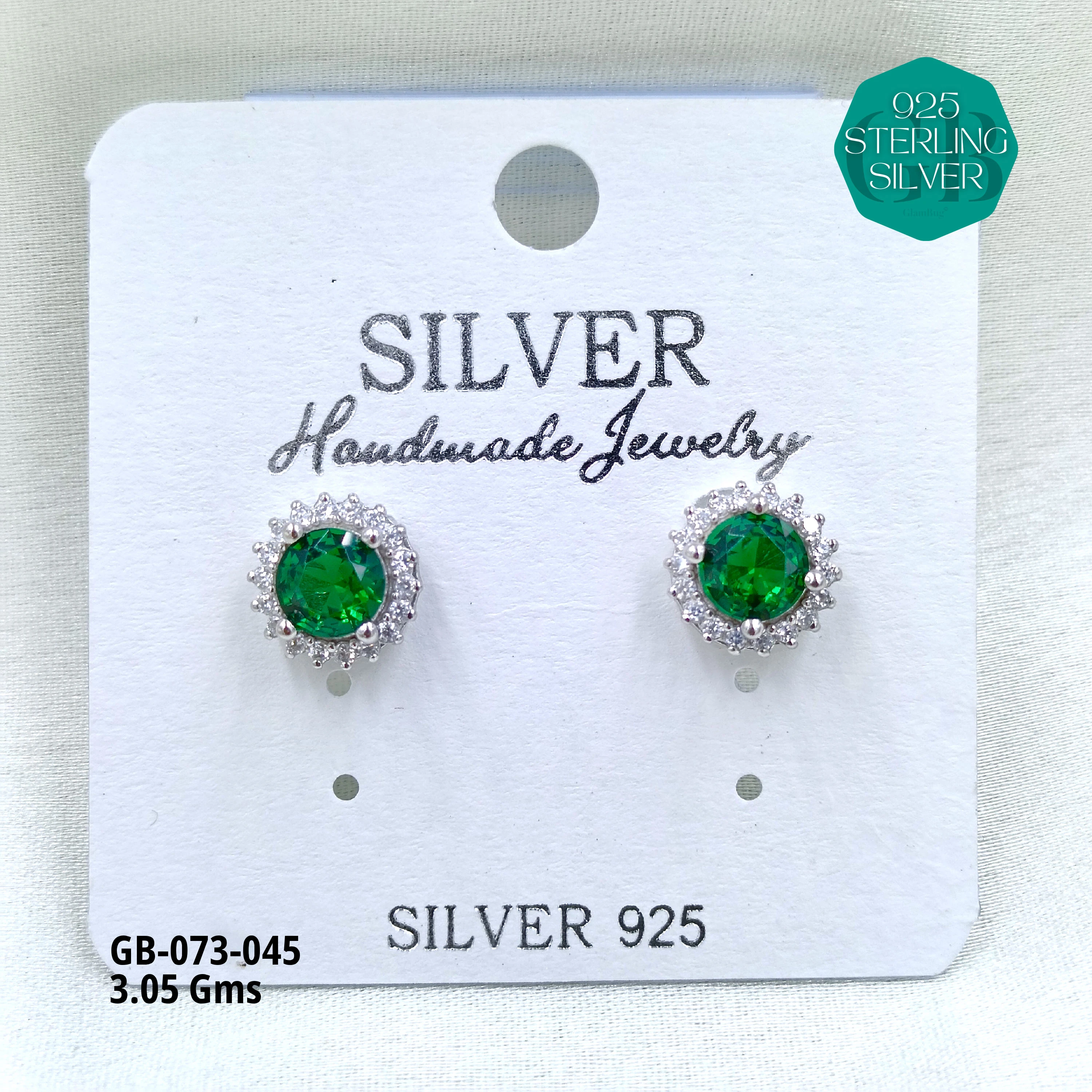 SOUTH SCREW COLOUR SOLITAIRE - Premium 925 Silver Jewellery - SKU: GB-073-045 - Hyderabad Silver Importers