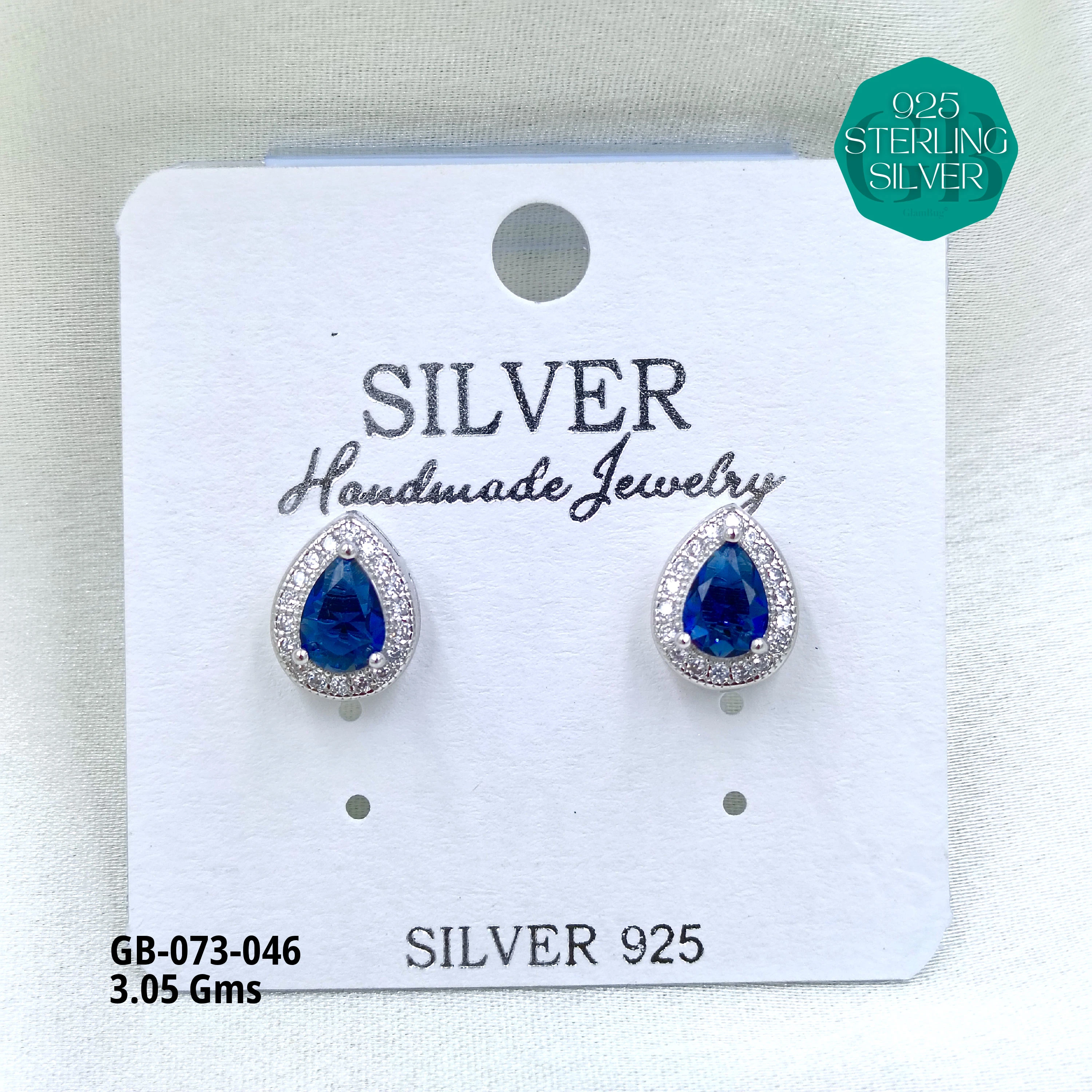 SOUTH SCREW COLOUR SOLITAIRE - Premium 925 Silver Jewellery - SKU: GB-073-046 - Hyderabad Silver Importers