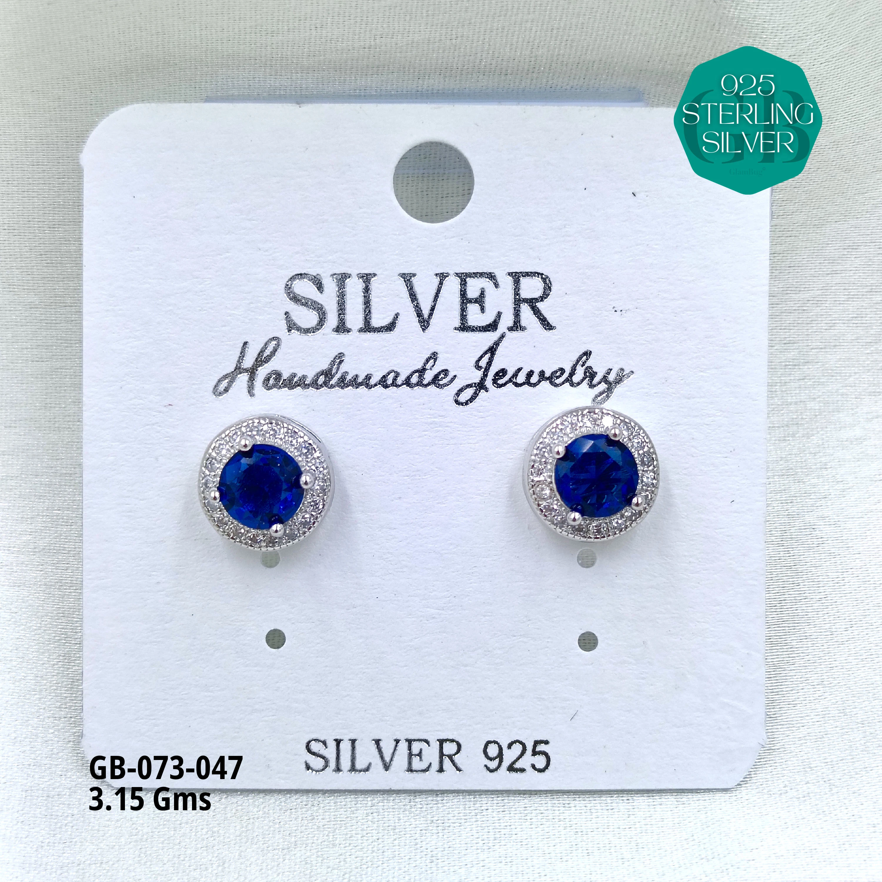 SOUTH SCREW COLOUR SOLITAIRE - Premium 925 Silver Jewellery - SKU: GB-073-047 - Hyderabad Silver Importers