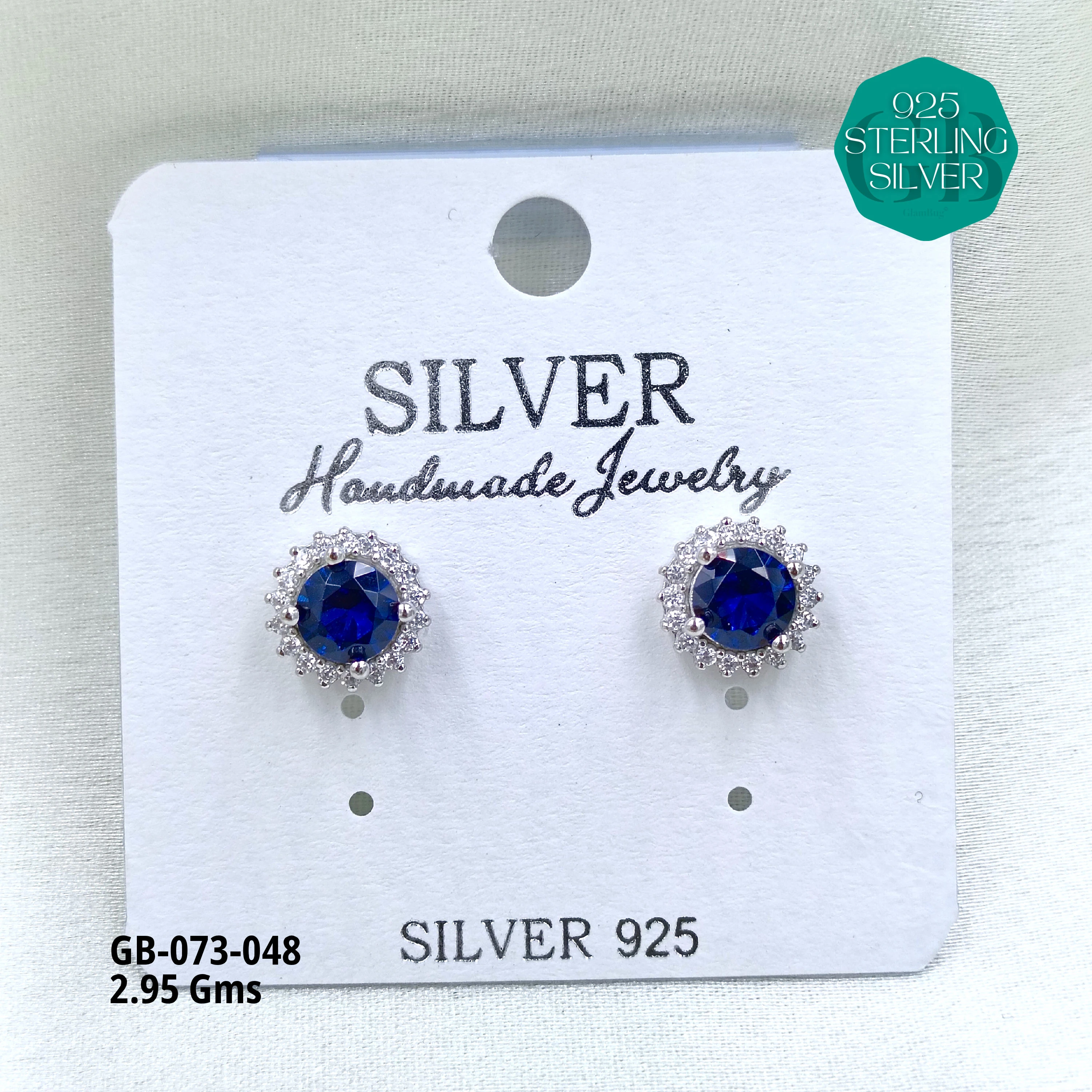 SOUTH SCREW COLOUR SOLITAIRE - Premium 925 Silver Jewellery - SKU: GB-073-048 - Hyderabad Silver Importers