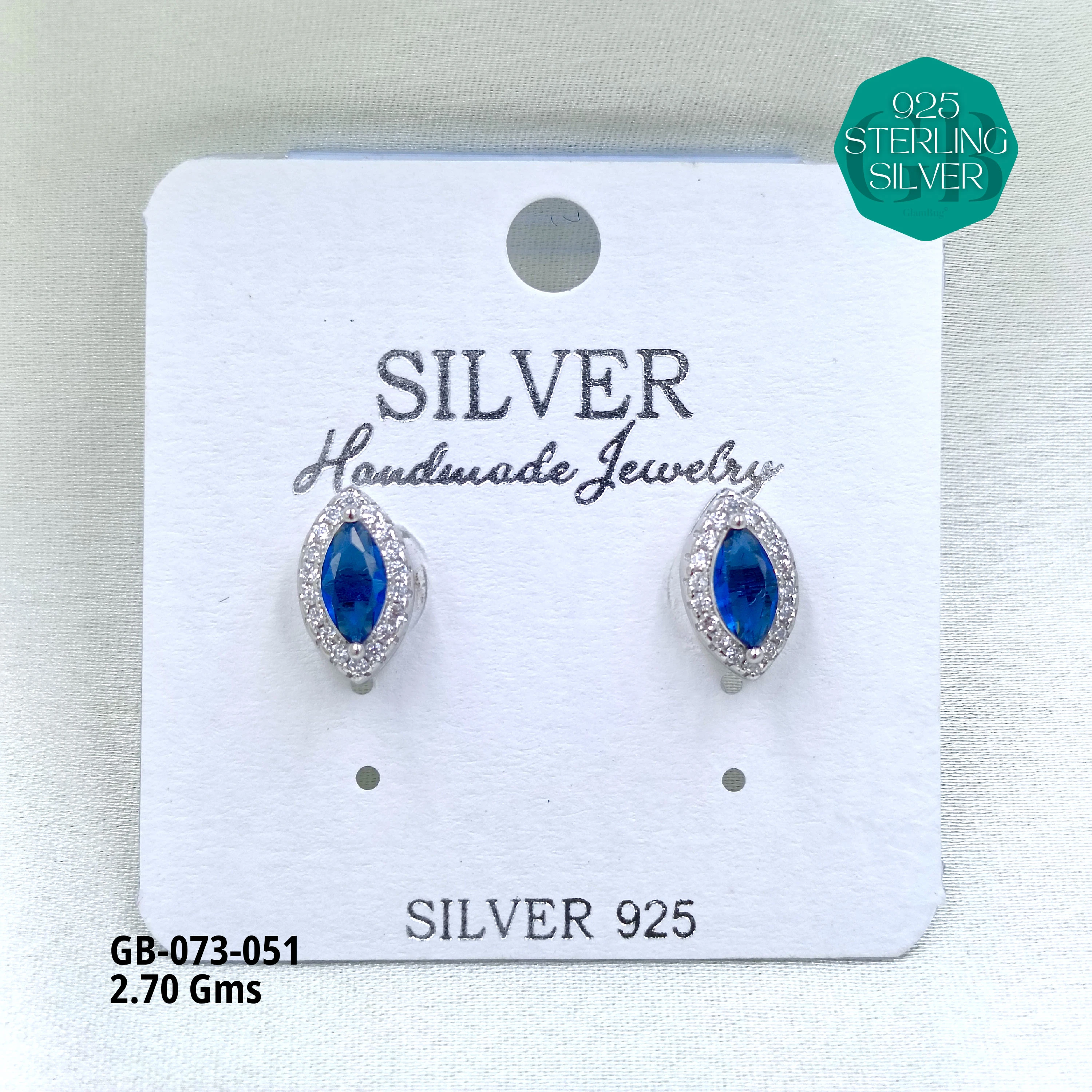 SOUTH SCREW COLOUR SOLITAIRE - Premium 925 Silver Jewellery - SKU: GB-073-051 - Hyderabad Silver Importers