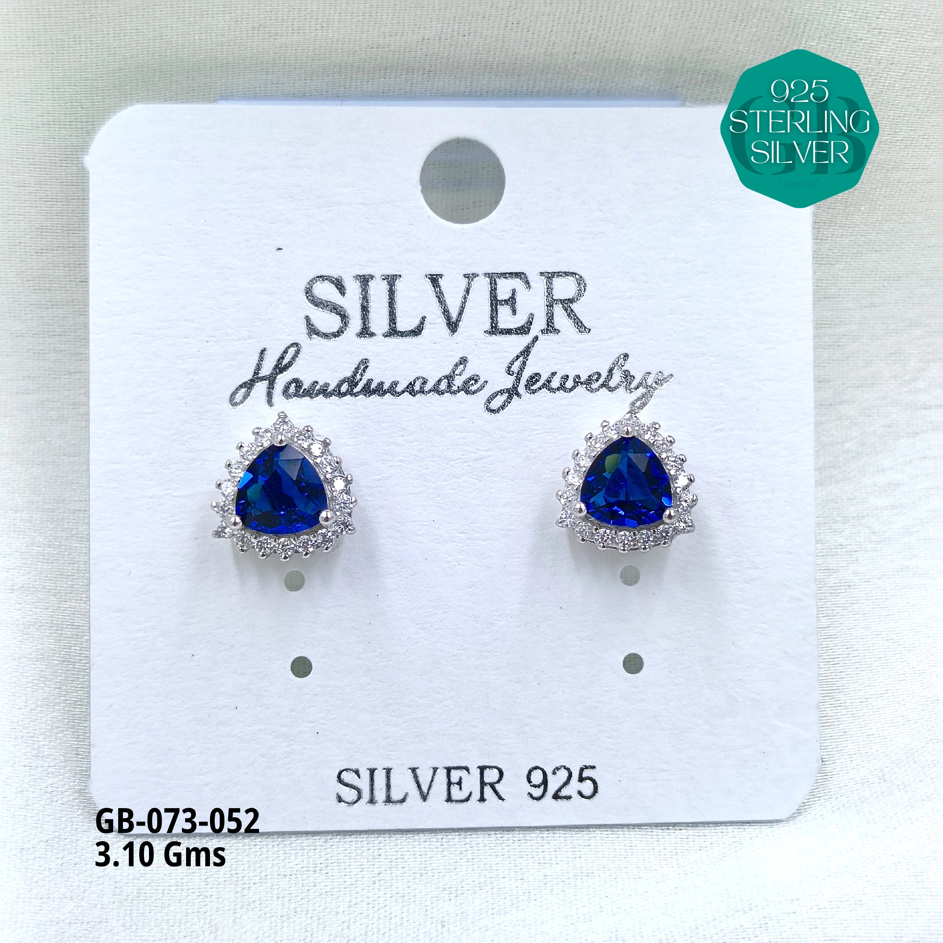 SOUTH SCREW COLOUR SOLITAIRE - Premium 925 Silver Jewellery - SKU: GB-073-052 - Hyderabad Silver Importers