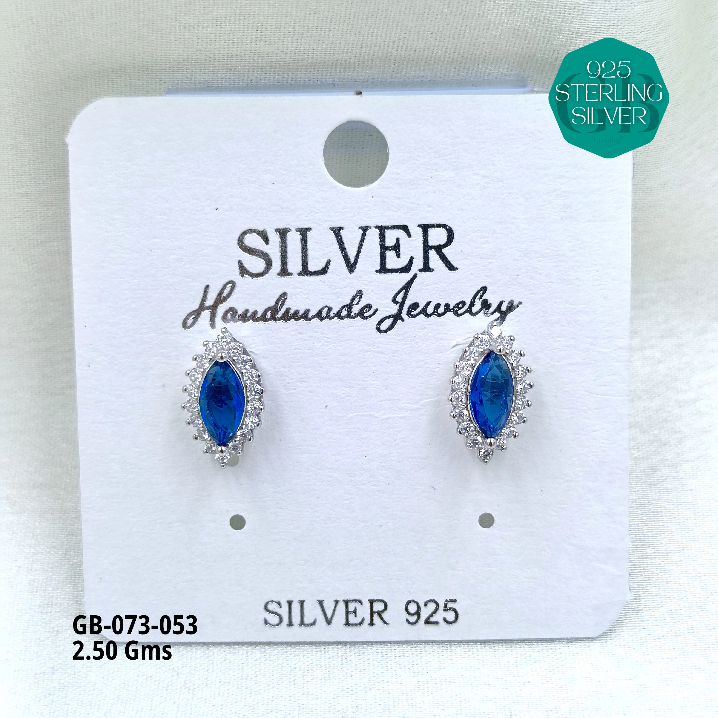 SOUTH SCREW COLOUR SOLITAIRE - Premium 925 Silver Jewellery - SKU: GB-073-053 - Hyderabad Silver Importers