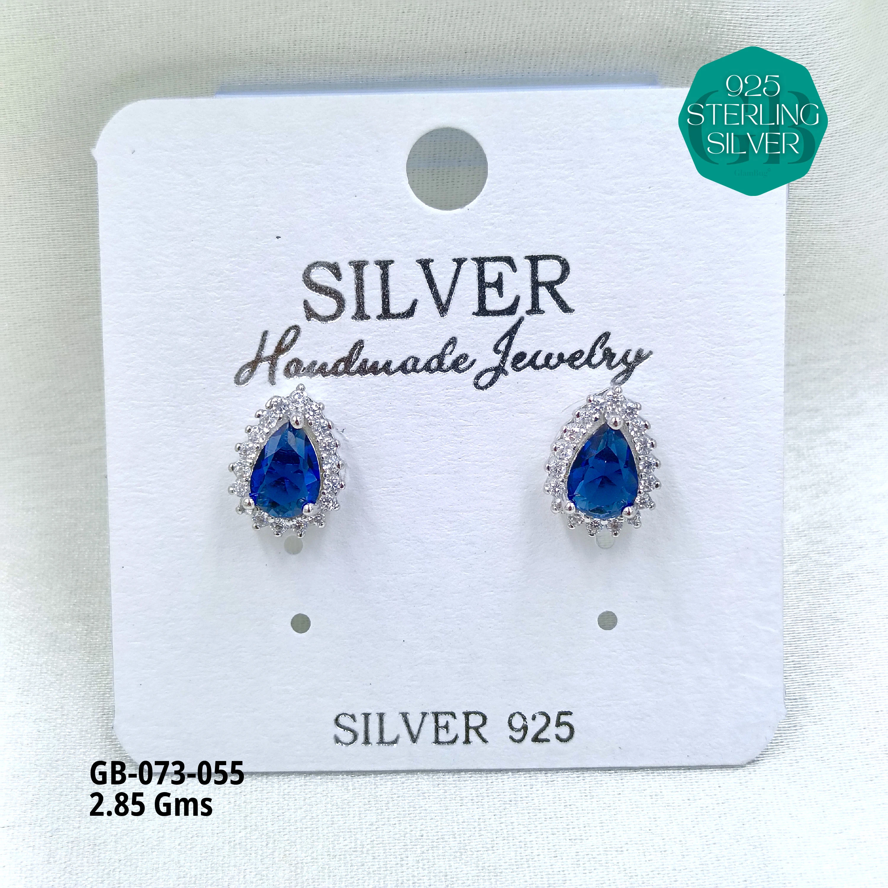 SOUTH SCREW COLOUR SOLITAIRE - Premium 925 Silver Jewellery - SKU: GB-073-055 - Hyderabad Silver Importers