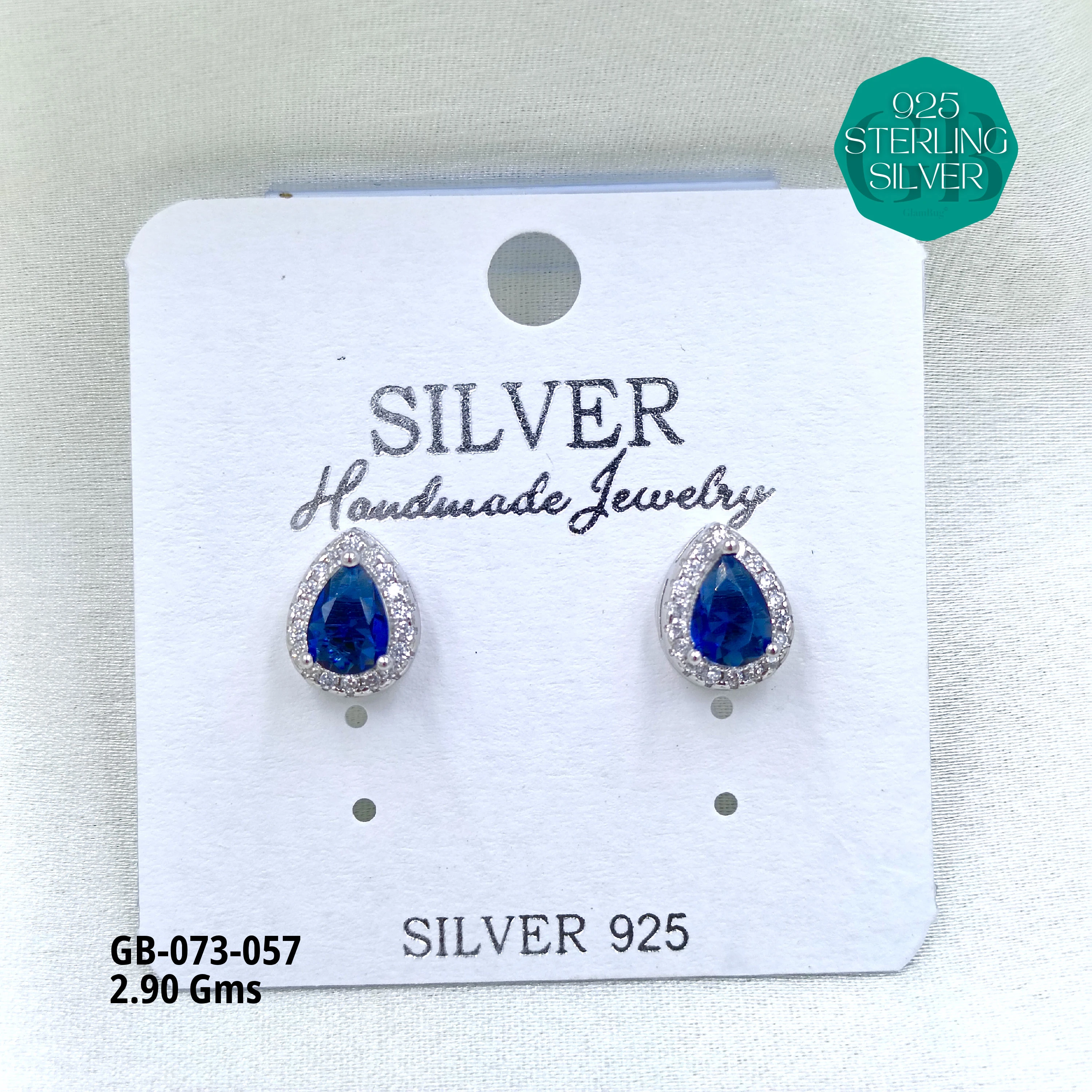 SOUTH SCREW COLOUR SOLITAIRE - Premium 925 Silver Jewellery - SKU: GB-073-057 - Hyderabad Silver Importers