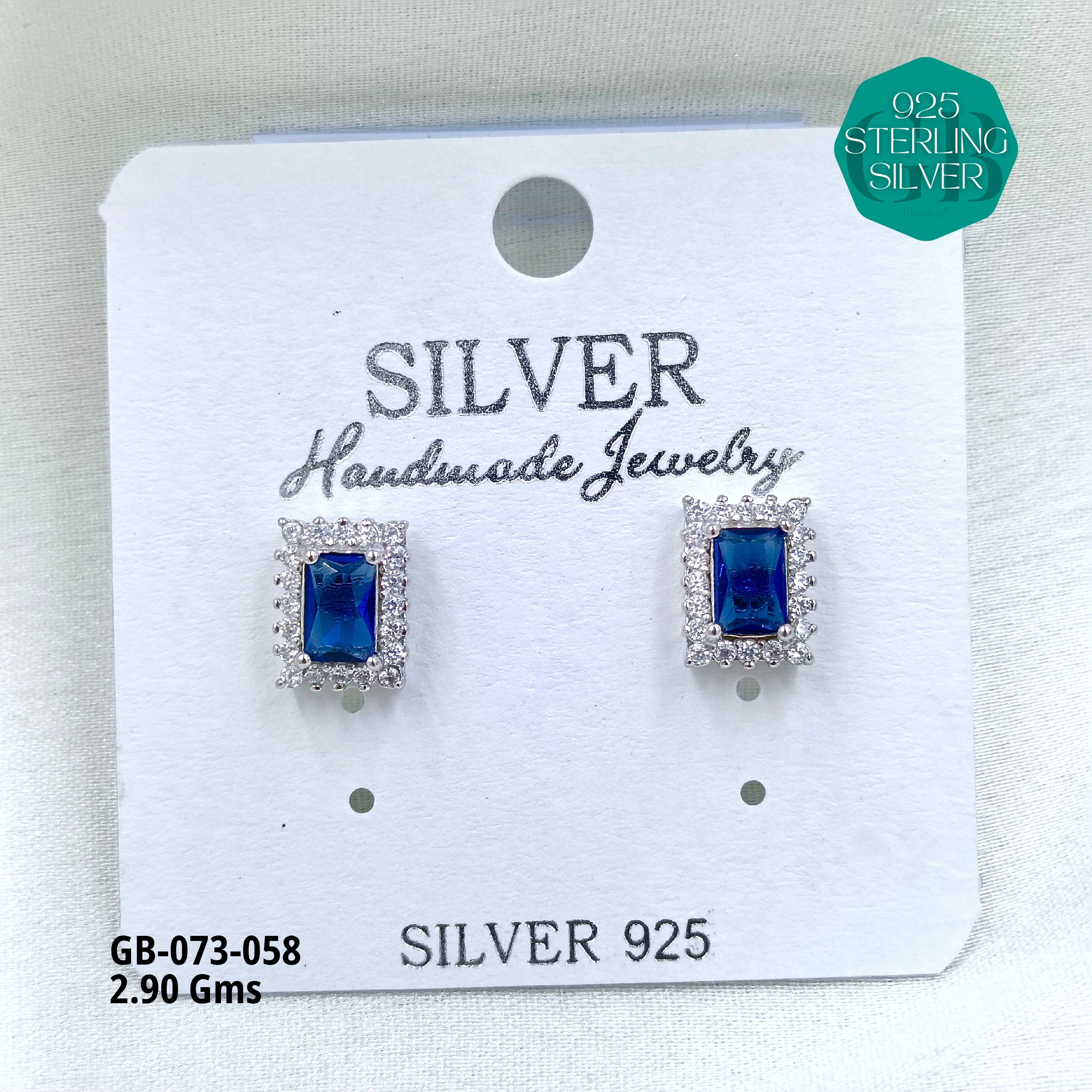 SOUTH SCREW COLOUR SOLITAIRE - Premium 925 Silver Jewellery - SKU: GB-073-058 - Hyderabad Silver Importers